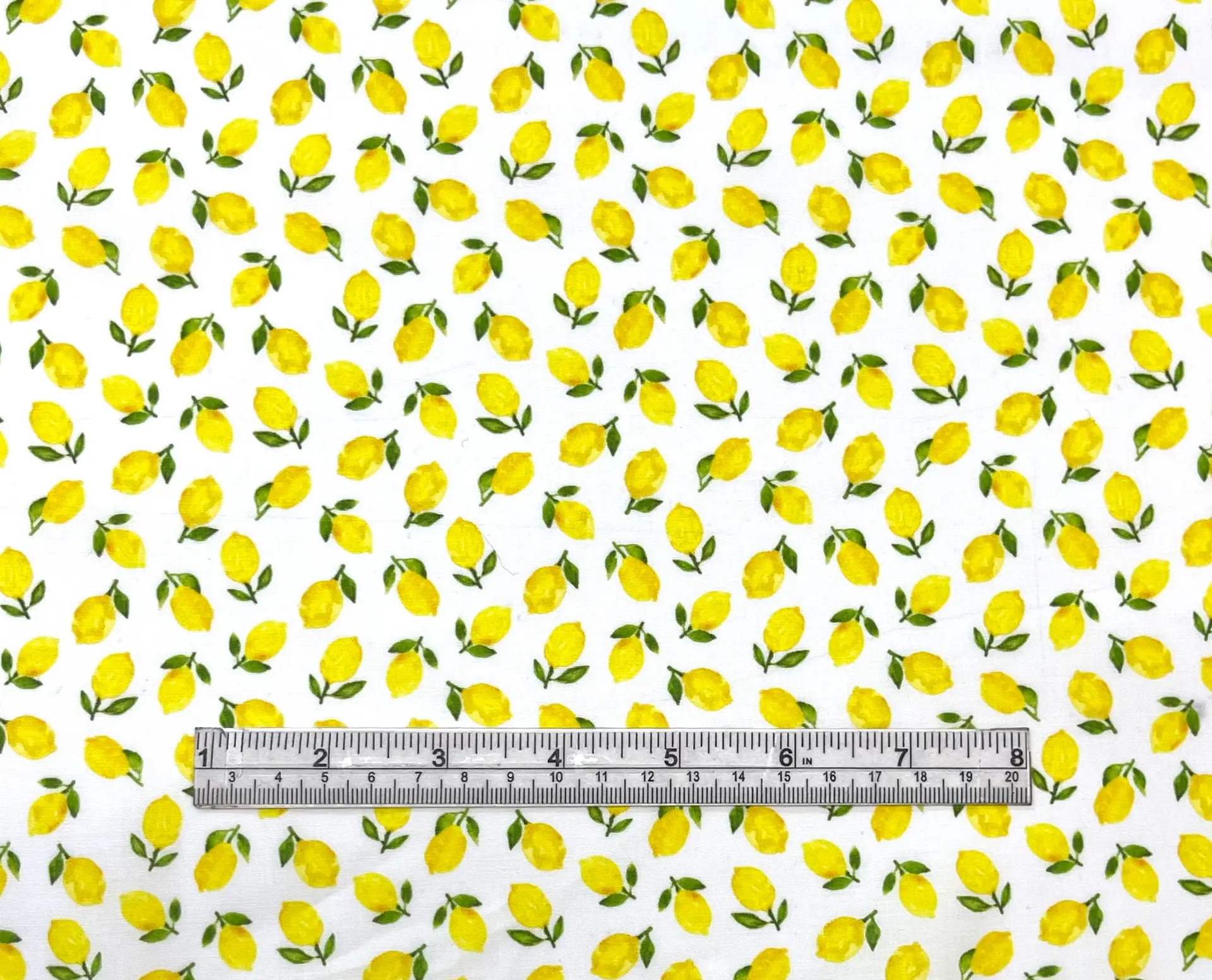 Stretch Cotton Broadcloth Lemon Print in Yellow