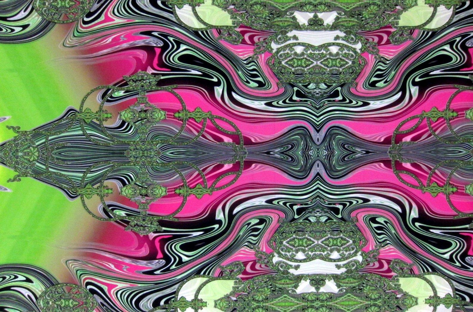 Scuba Knit Panel With Psychedelic Deco Print