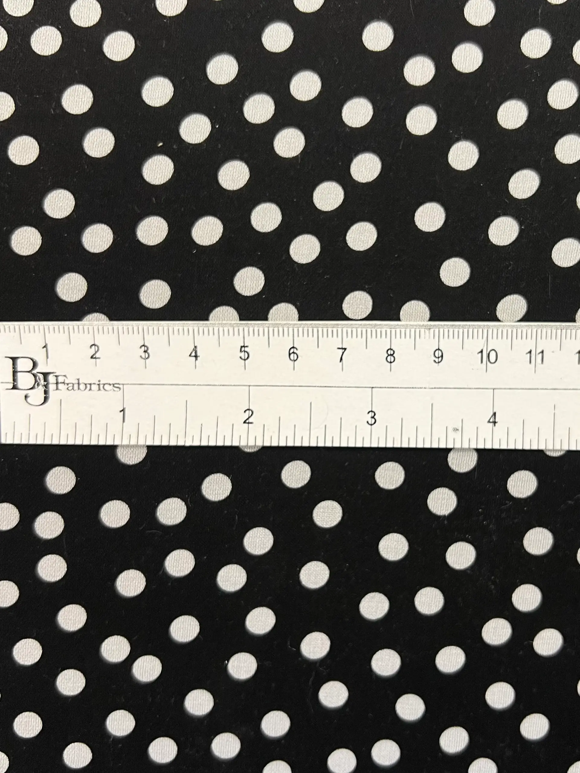 Silk Satin Chiffon Print "Aspirin Dot" in Black & White