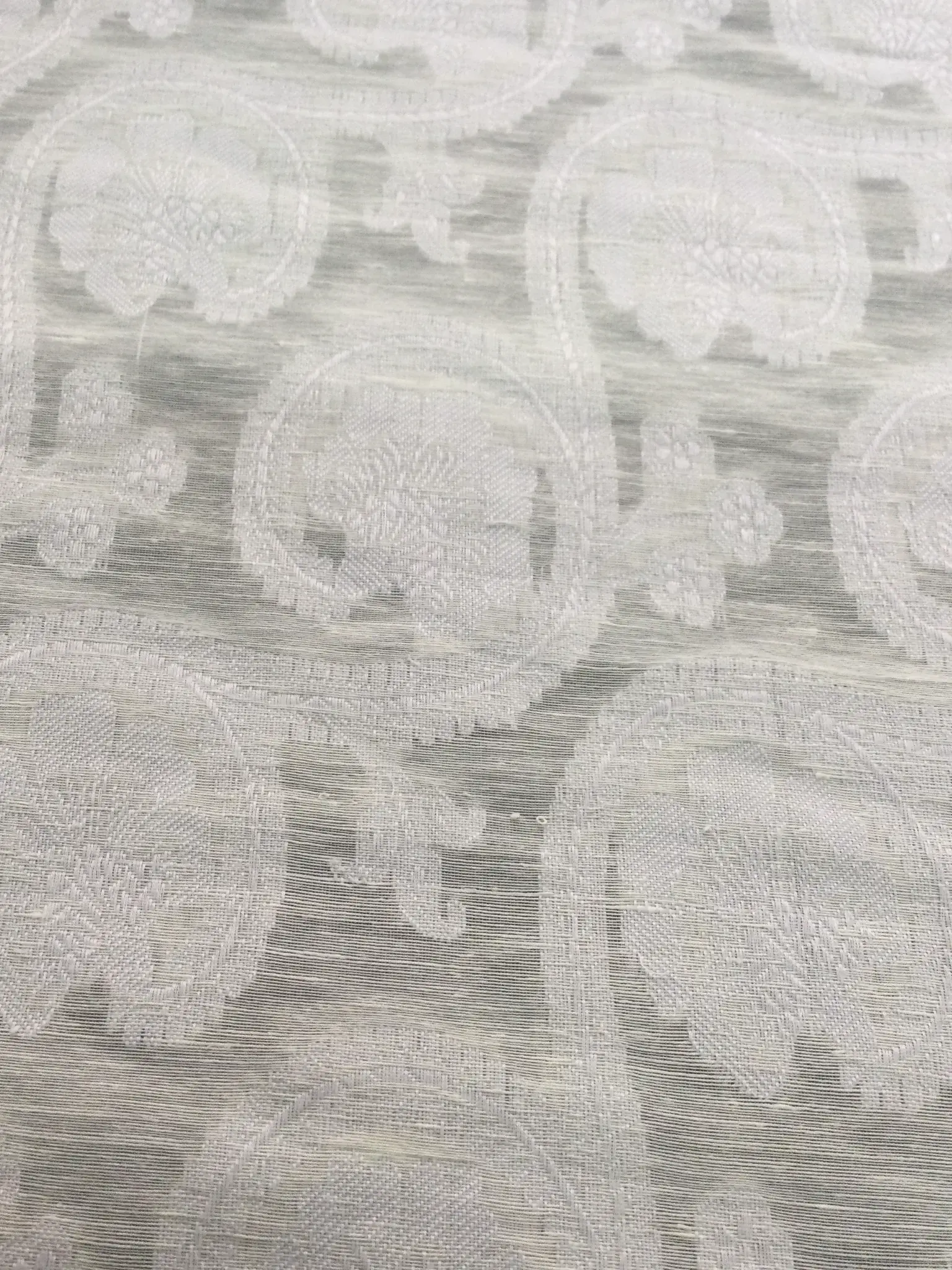 Indian Cotton Linen Novelty in Ivory