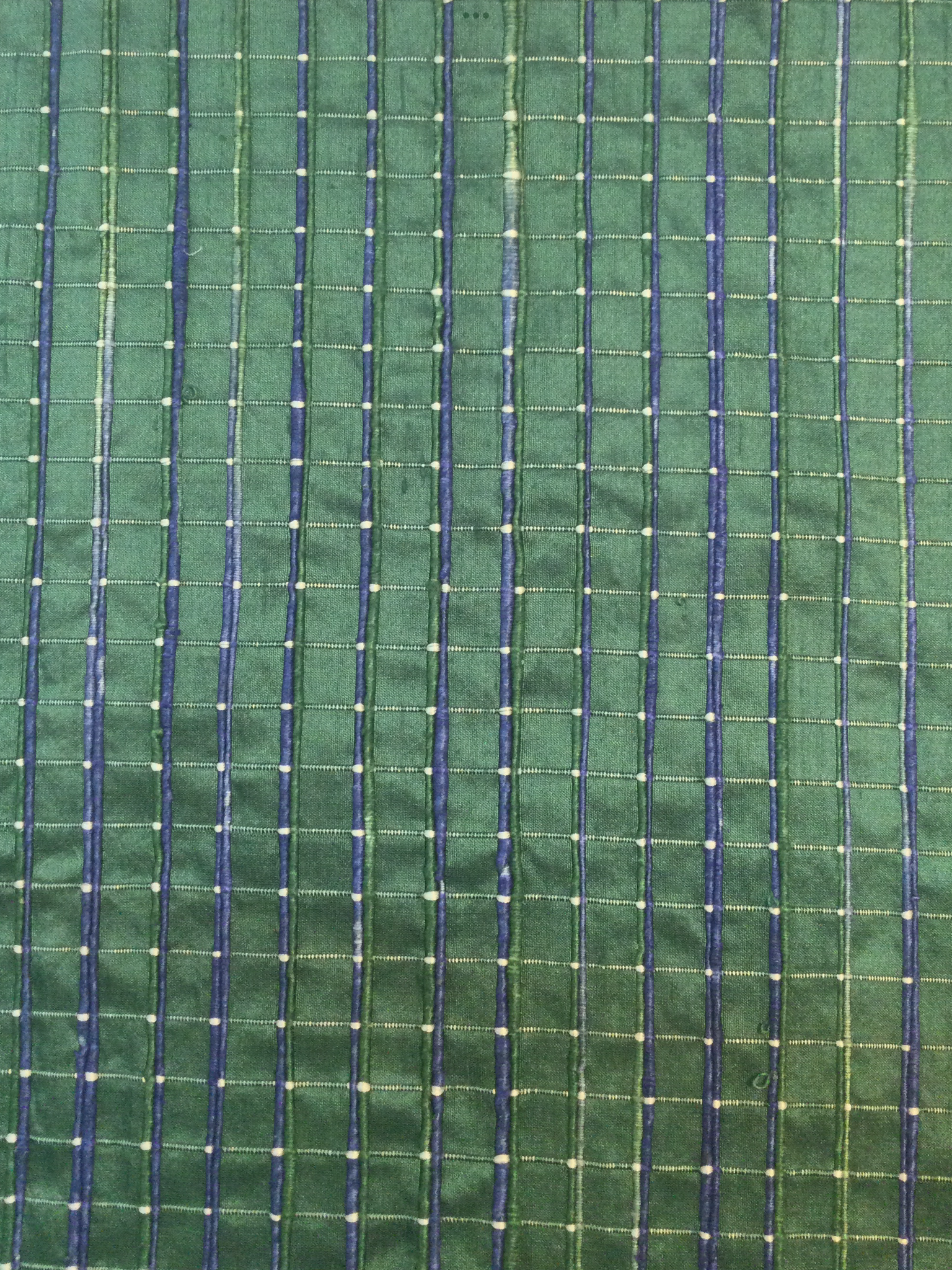 Novelty Raw Silk Shantung Plaid in Green and Blue