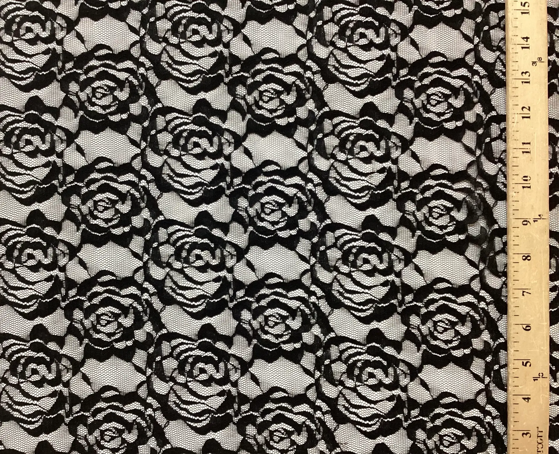 Polyester Domestic Chantilly Lace In Ebony 