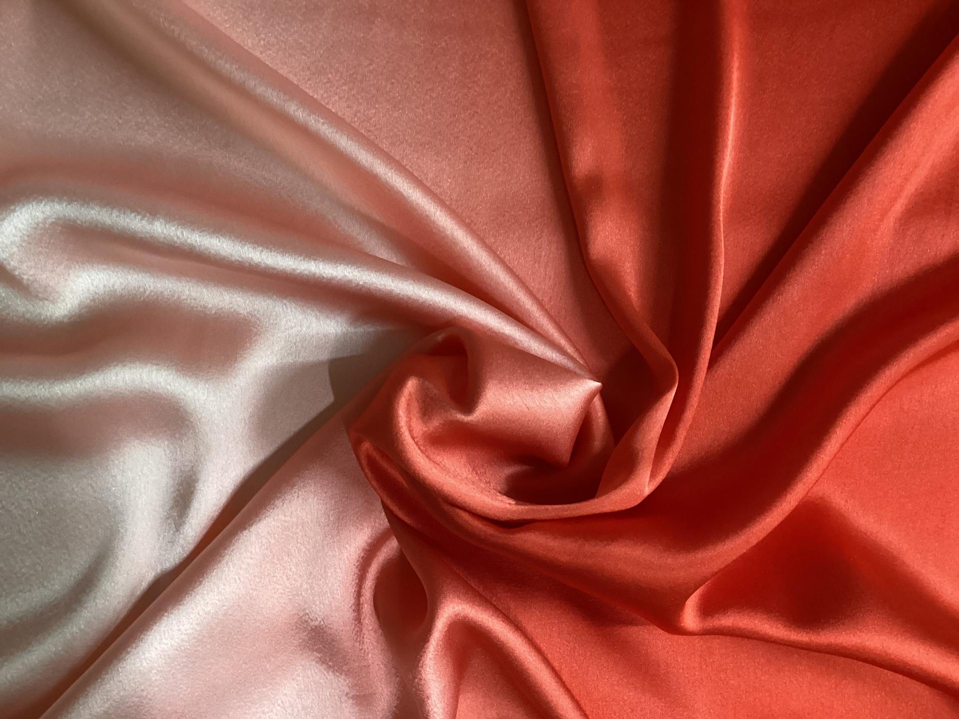 Ombre Polyester Charmeuse in Red