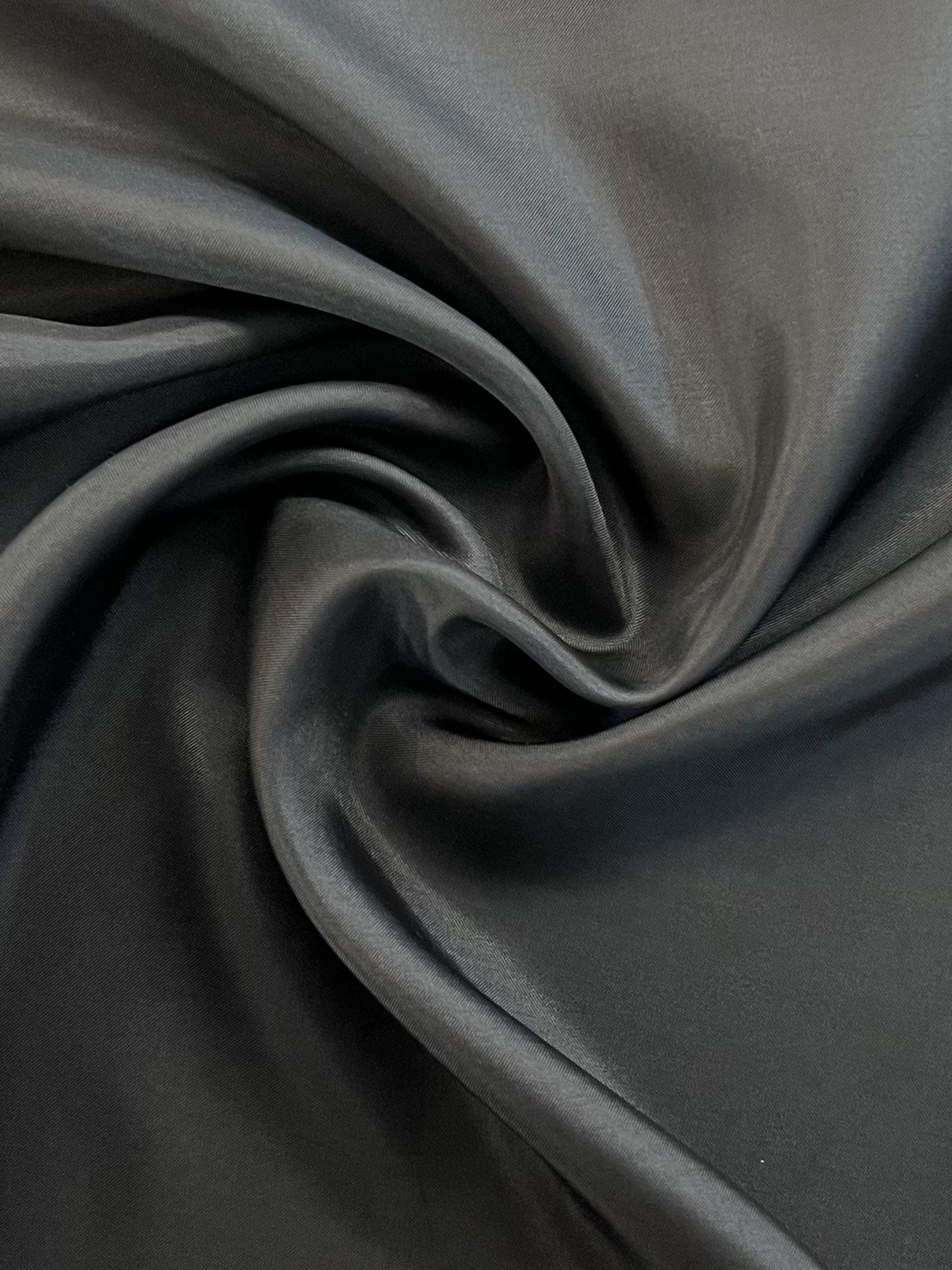 Japanese Habutae Polyester Lining in Carbon Grey