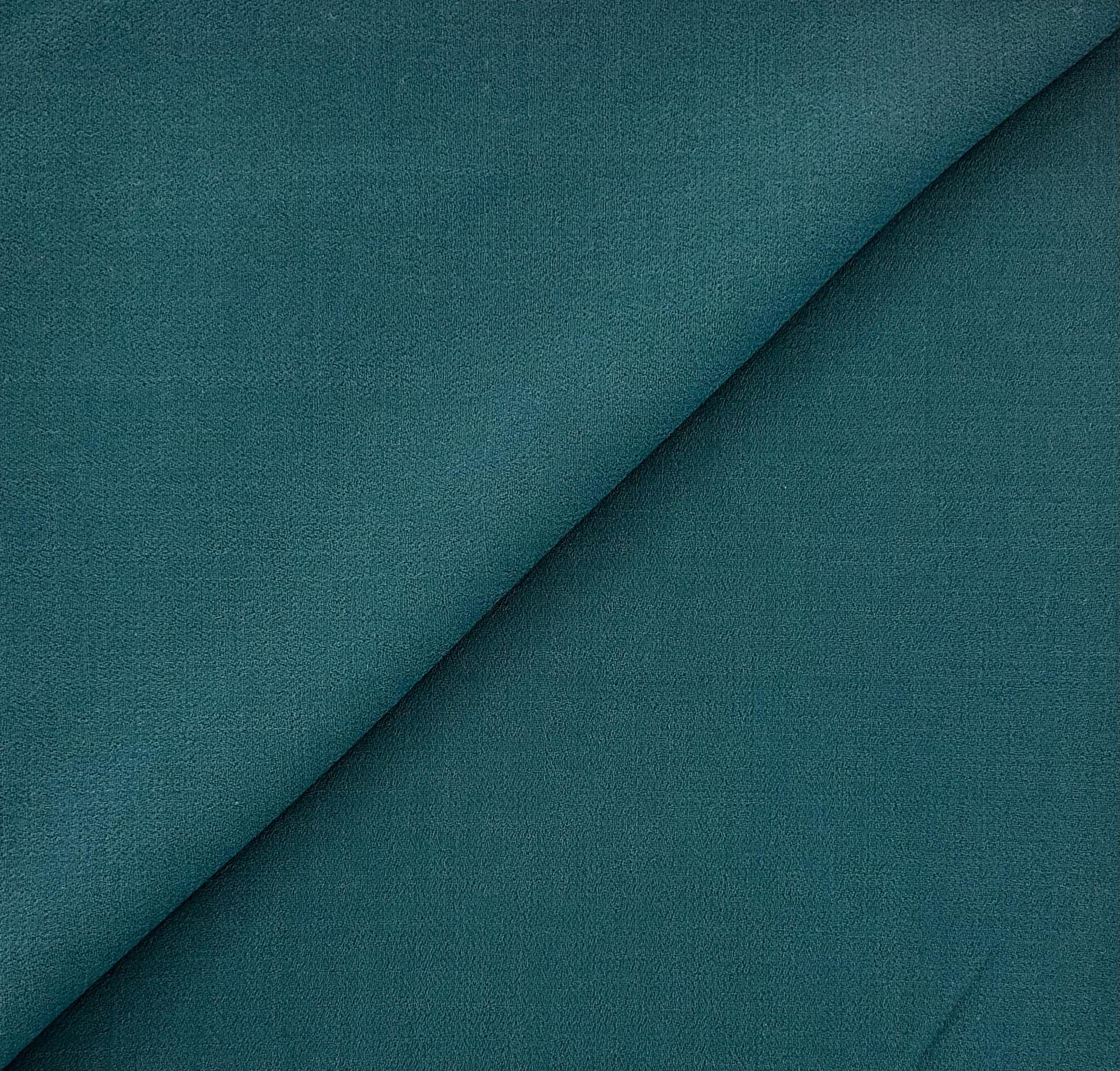 Italian Virgin Wool Double Crepe in Prussian Blue