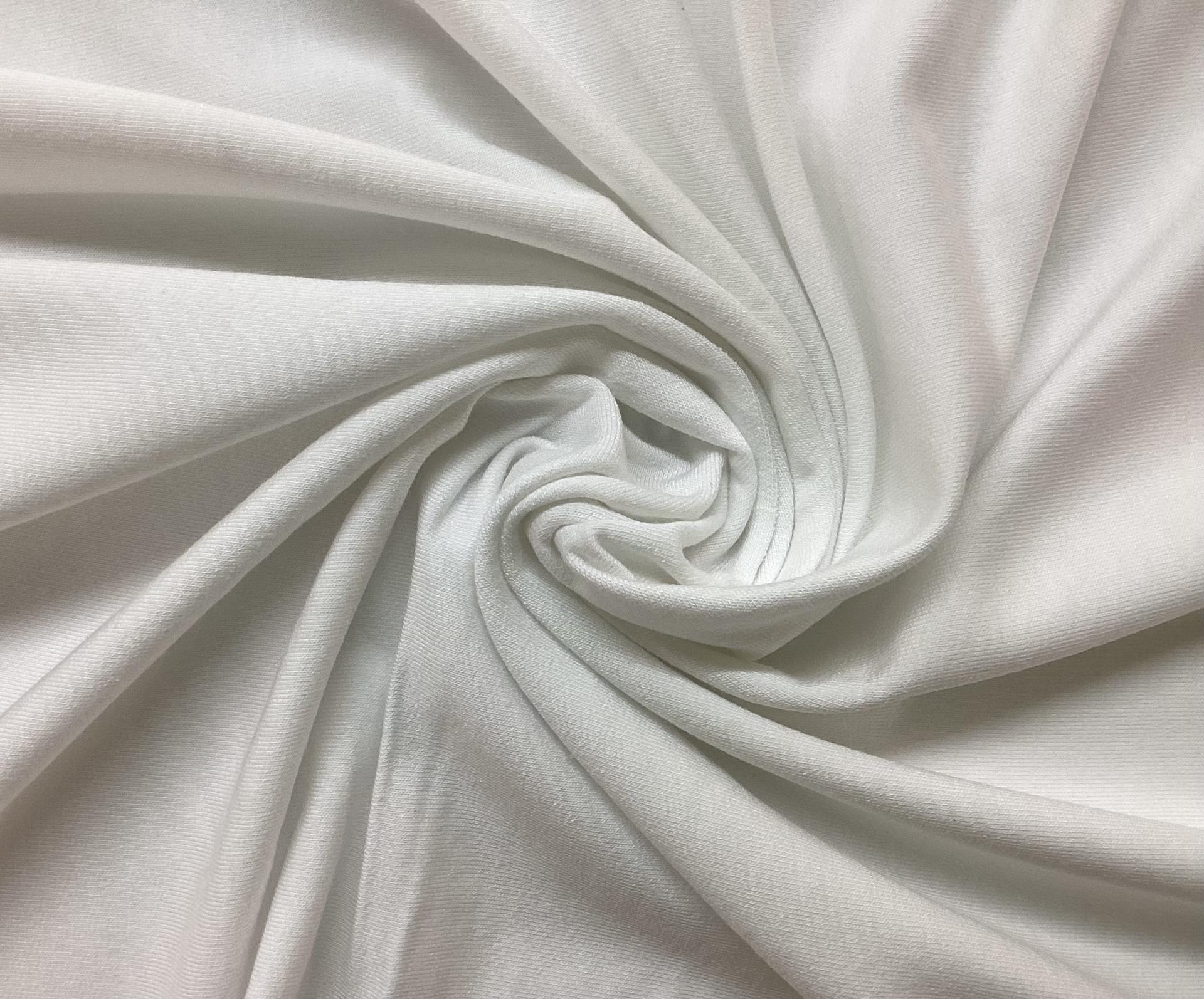 Light Weight Cotton & Rayon French Terry Jersey In White