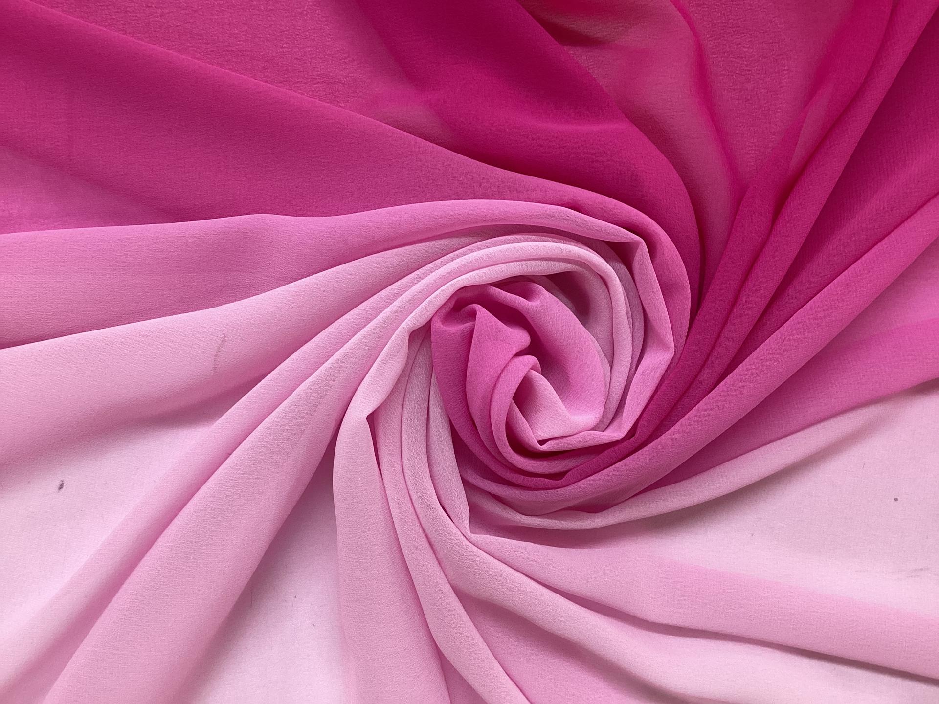 Ombre Polyester Chiffon in Pink