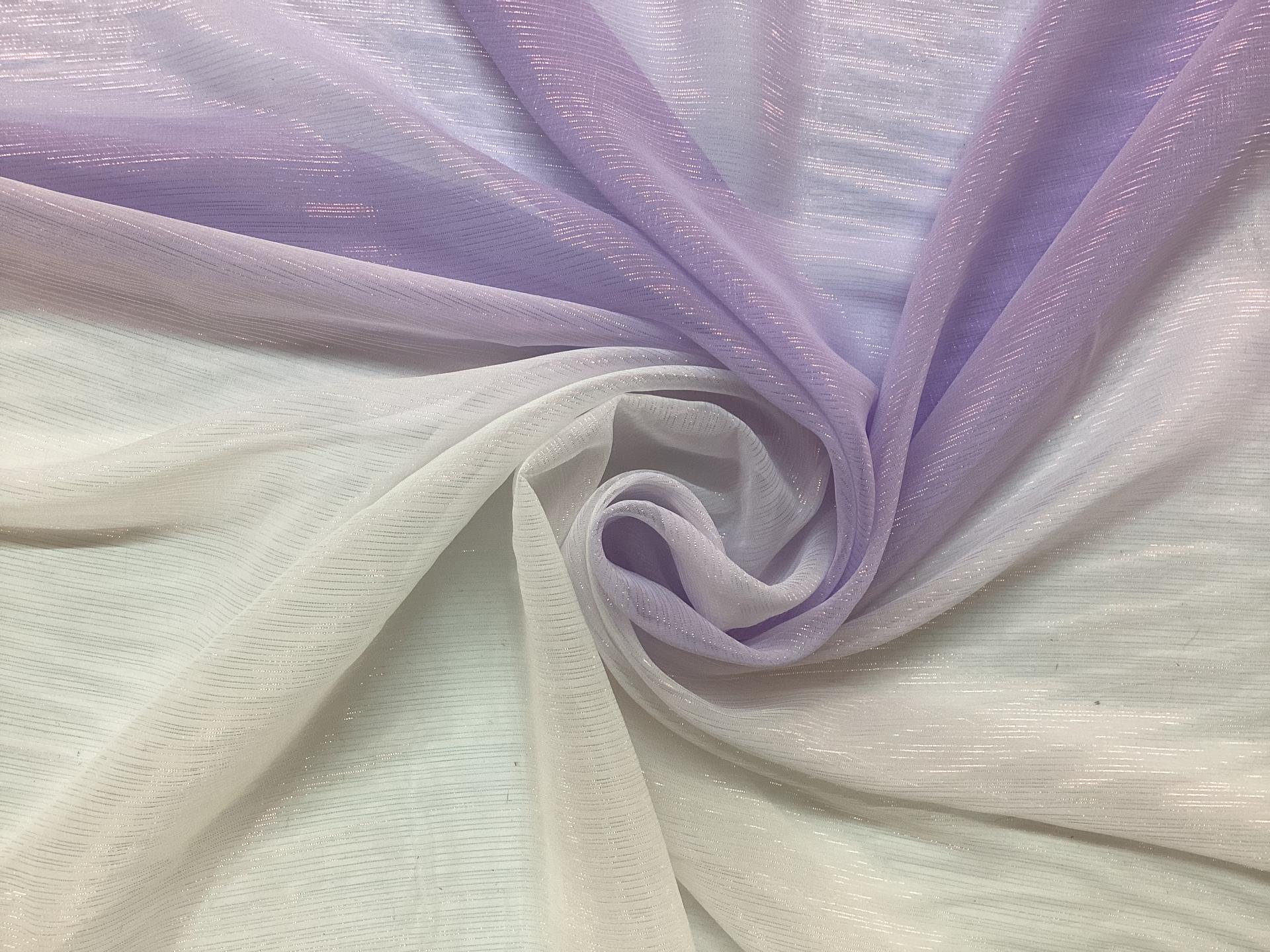 Ombre Polyester Metallic Chiffon in Lavender