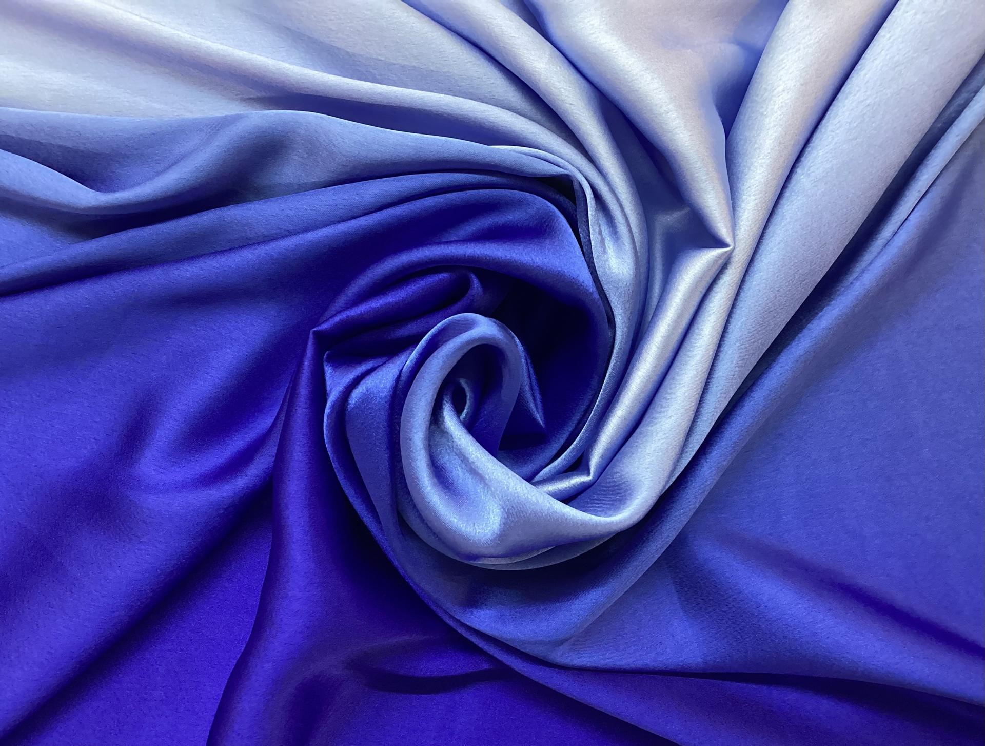 Ombre Polyester Charmeuse in Royal