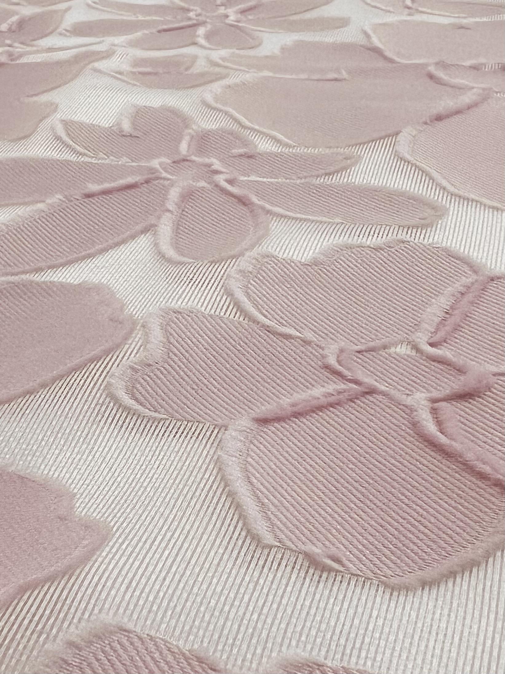 Silk & Polyester Fil Coupé Organza in Baby Pink
