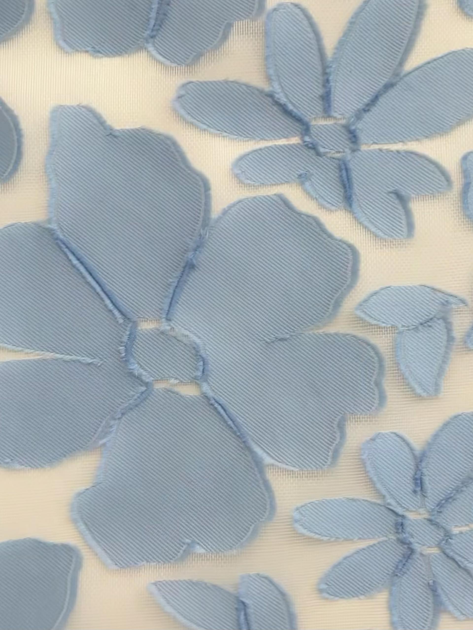 Silk & Polyester Fil Coupé Organza in Baby Blue