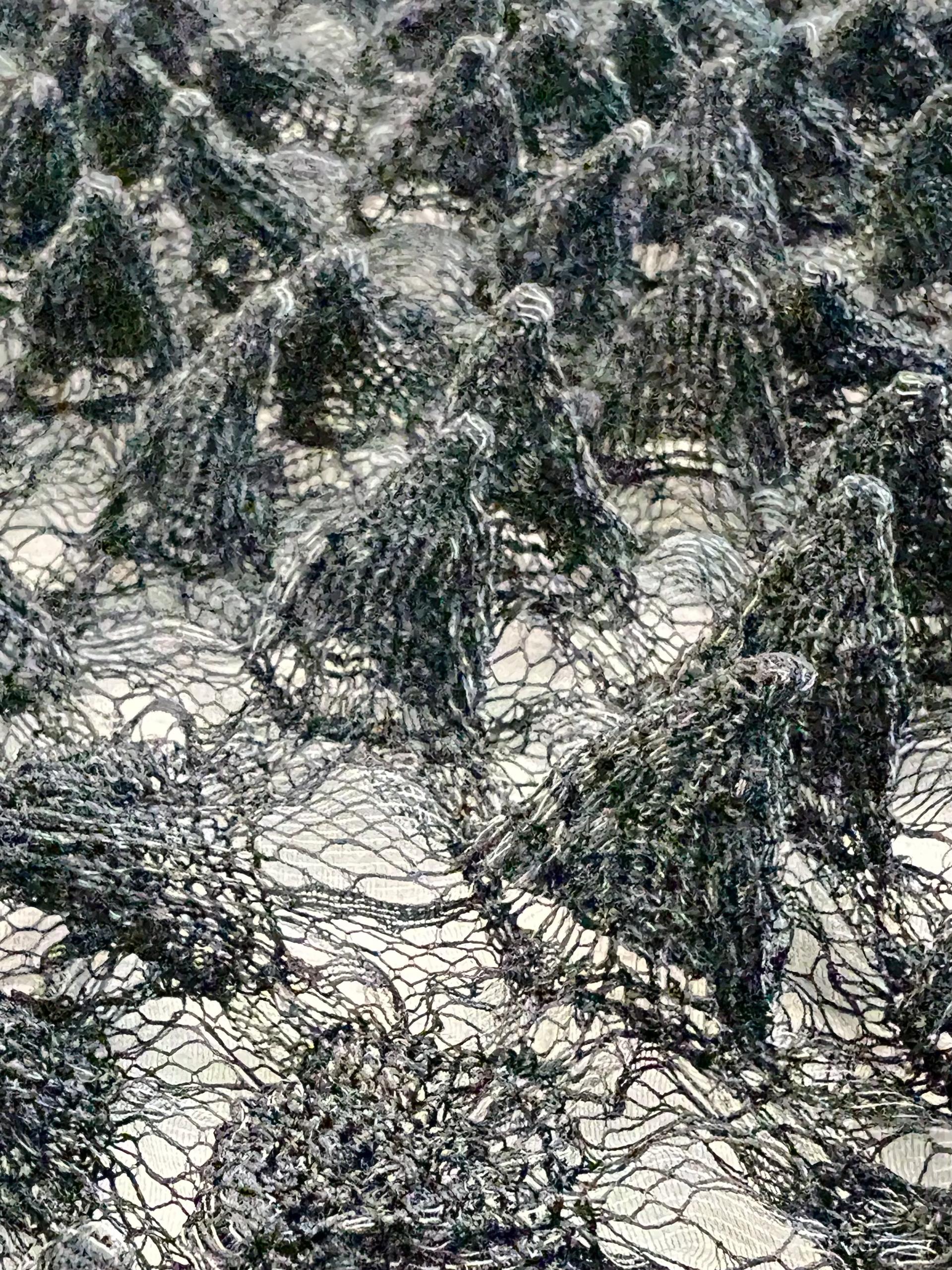 French Novelty Dimensional Cone Shaped Nylon in Black