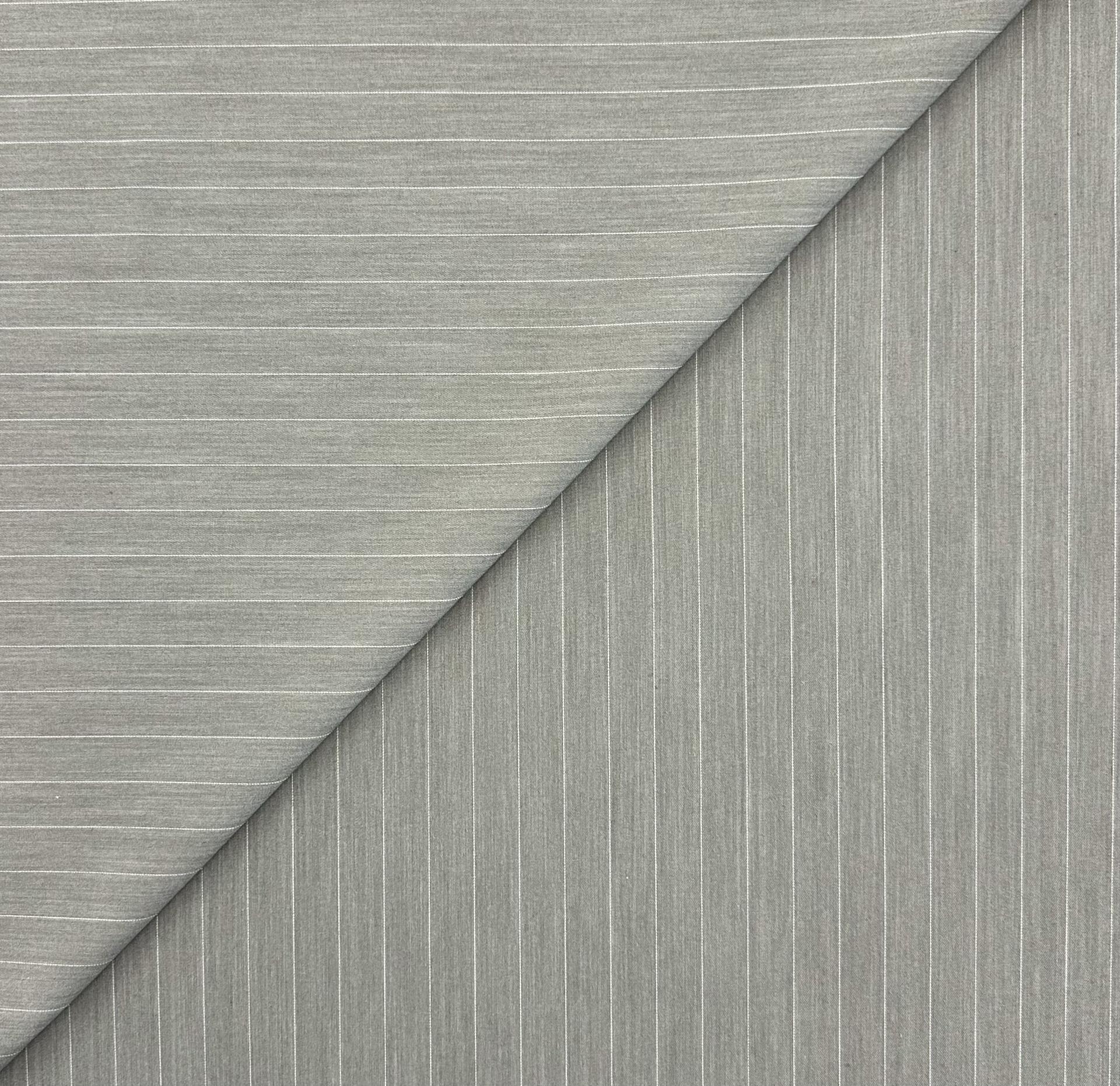 Polyester Rayon Stretch Suiting Stripe in Graphite