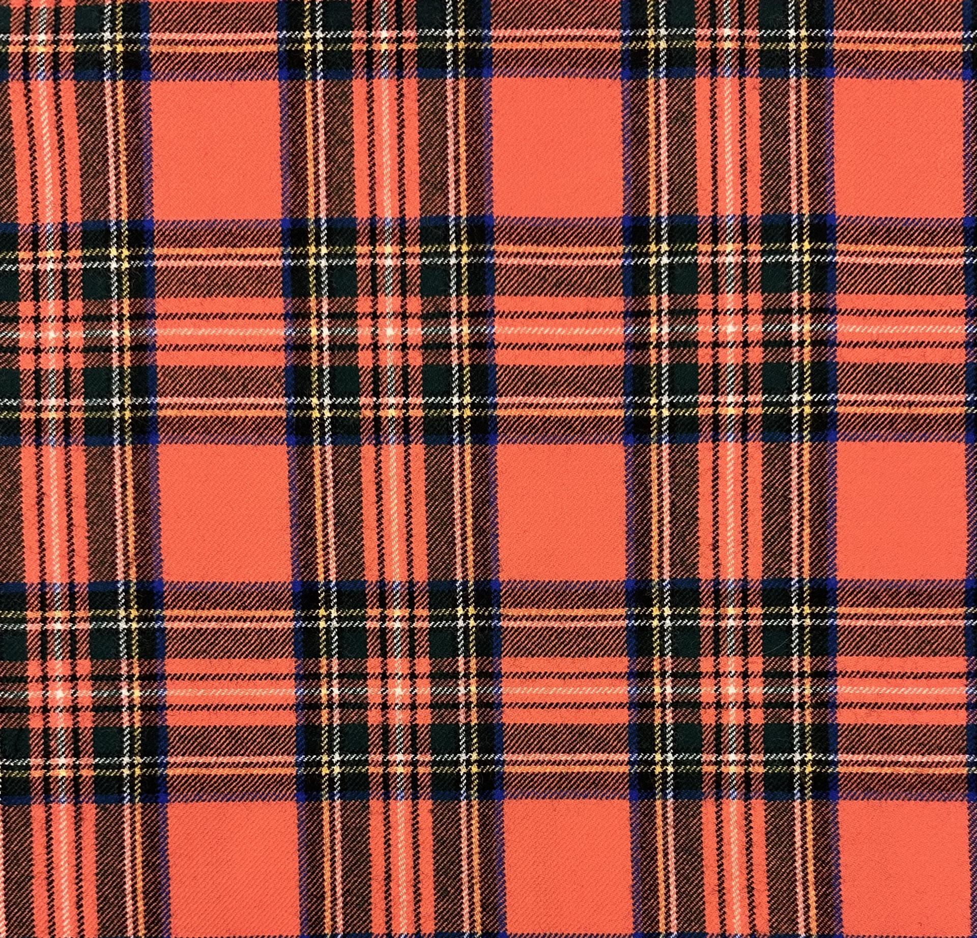 Italian Virgin Wool Plaid Suiting in Arancio