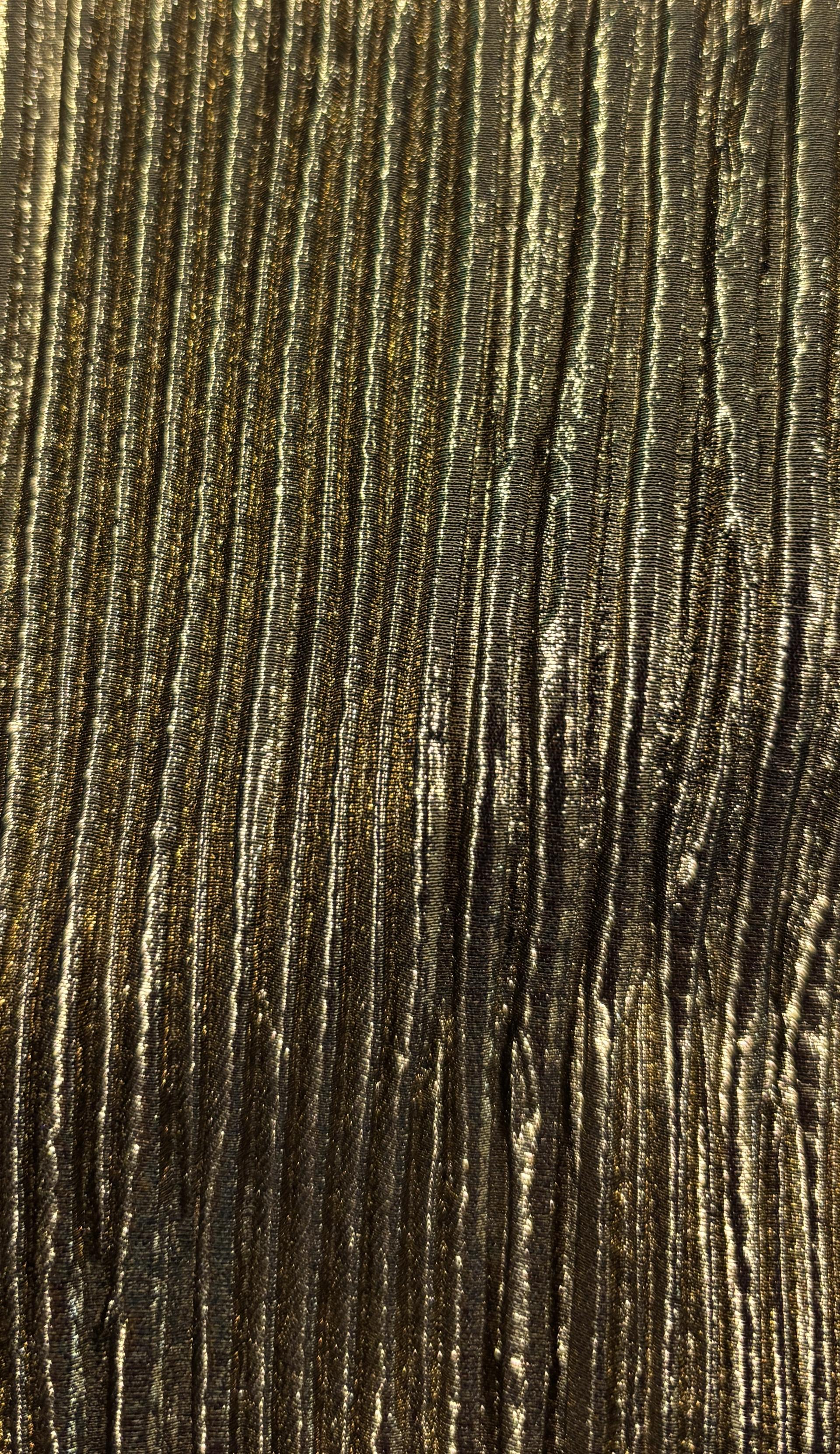 Made in Spain Pleated Polyester Metallic Jersey in Gold