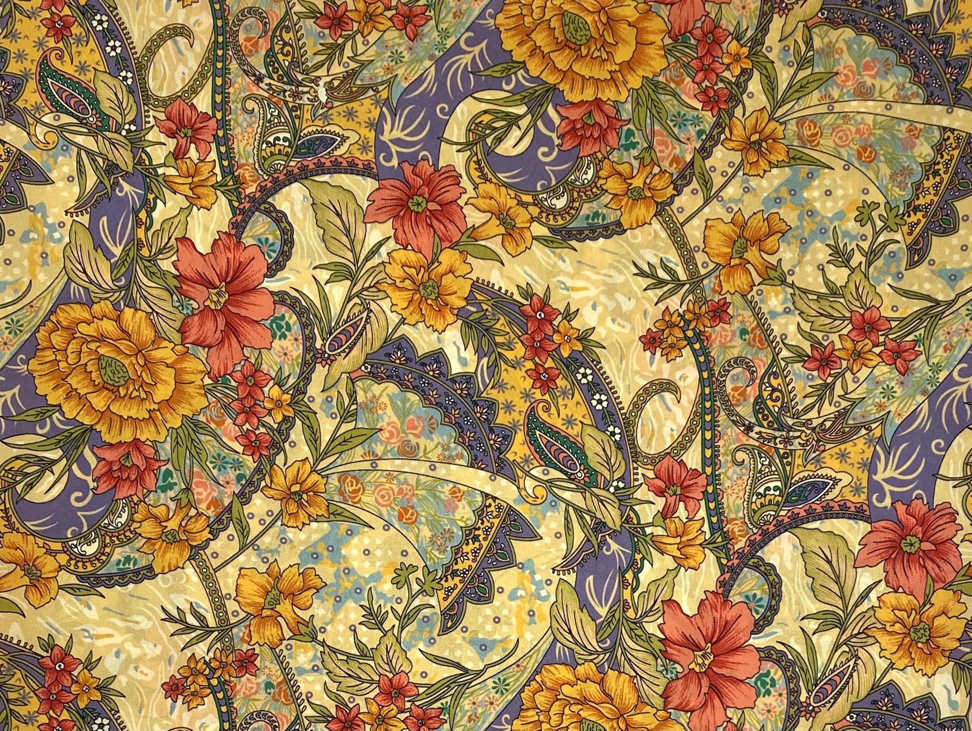 Made in Italy Pure Silk Crepe De Chine Floral Print Fabric in Warehouse