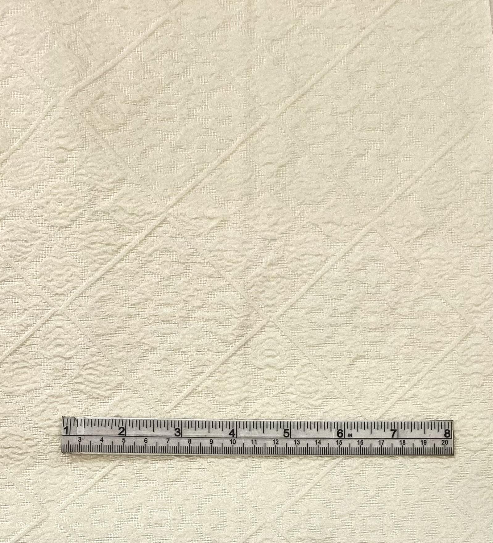 Polyester Diamond Rosebud Brocade in Ivory