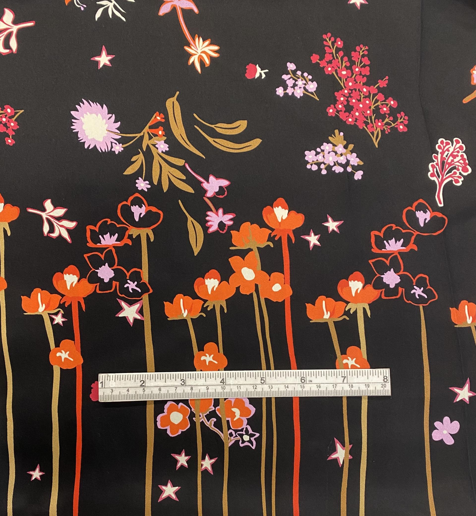 Made in Italy Silk Twill Floral Print