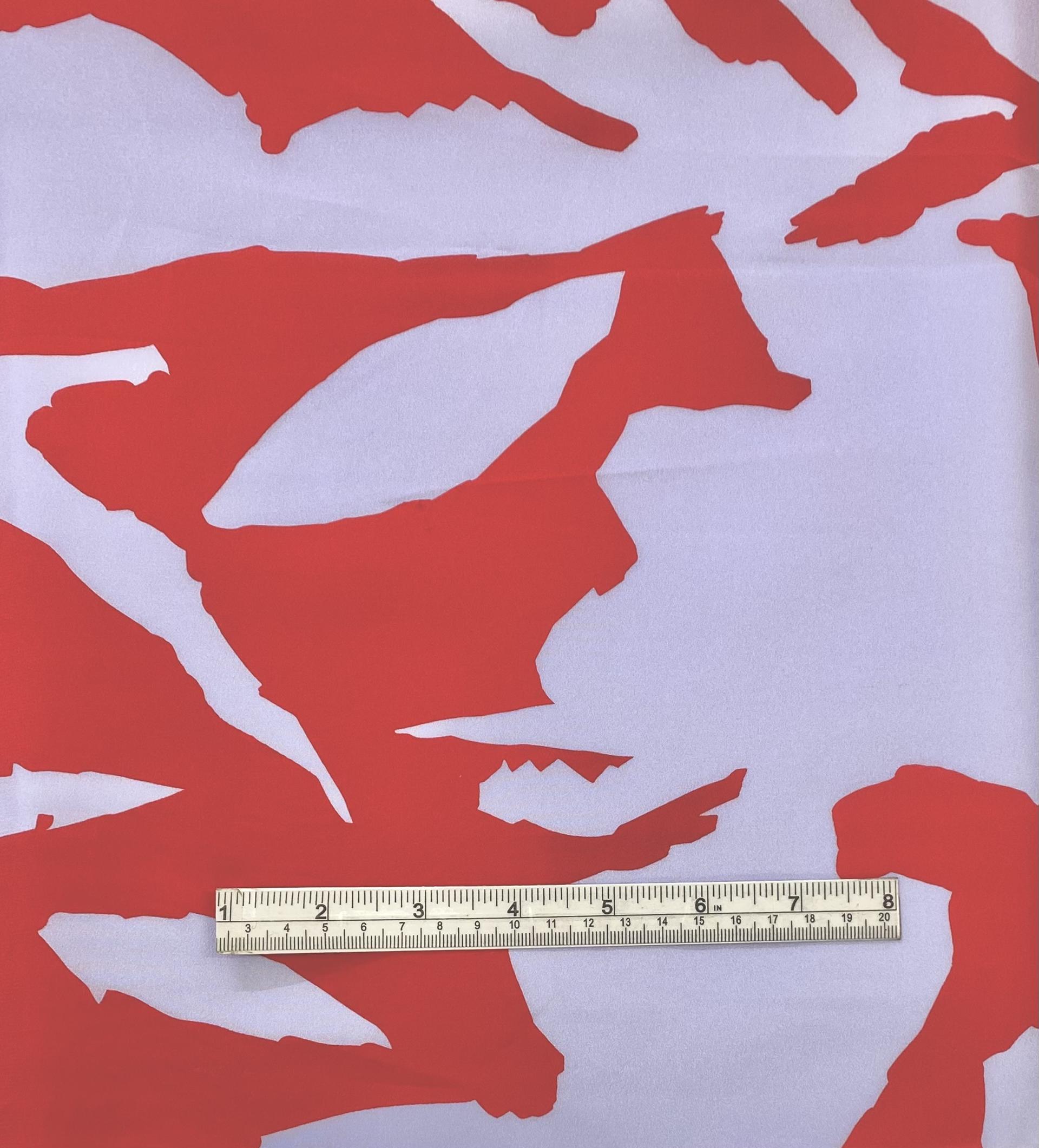 Made in Italy Printed Silk Crepe De Chine Fabric in Warehouse