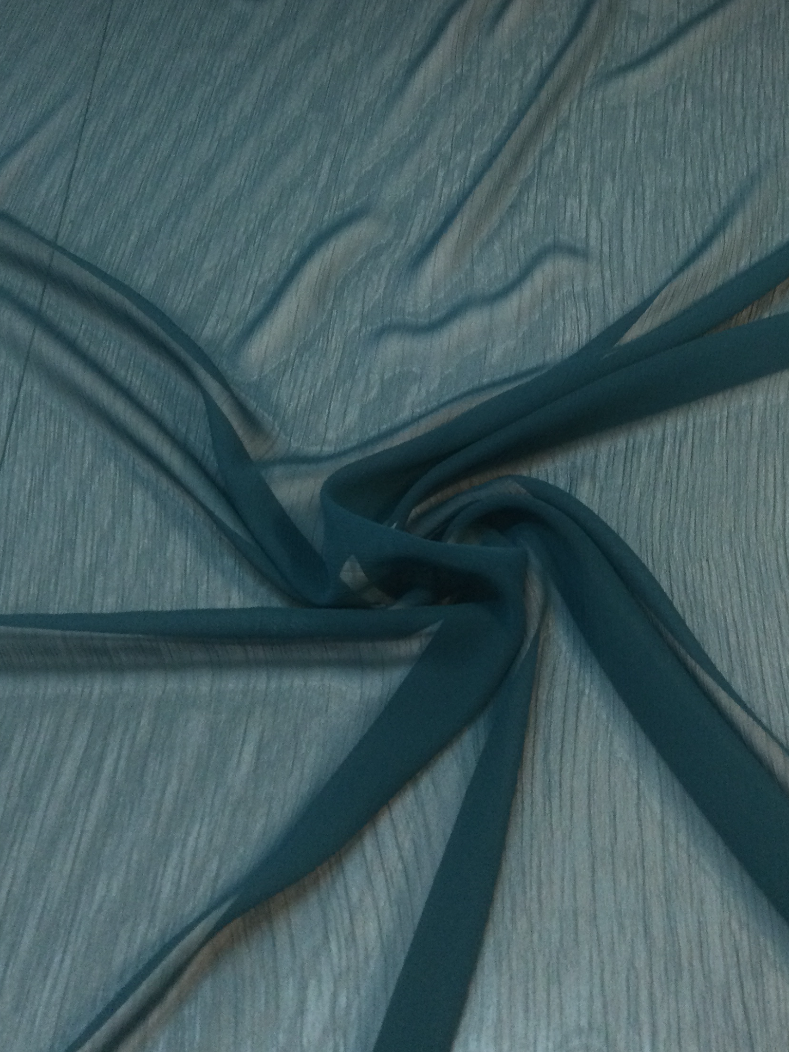 100% Polyester Crinkle Chiffon in Teal