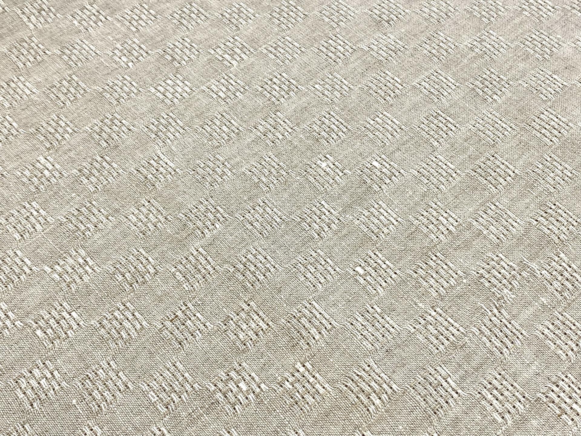 Linen Novelty Check in Natural