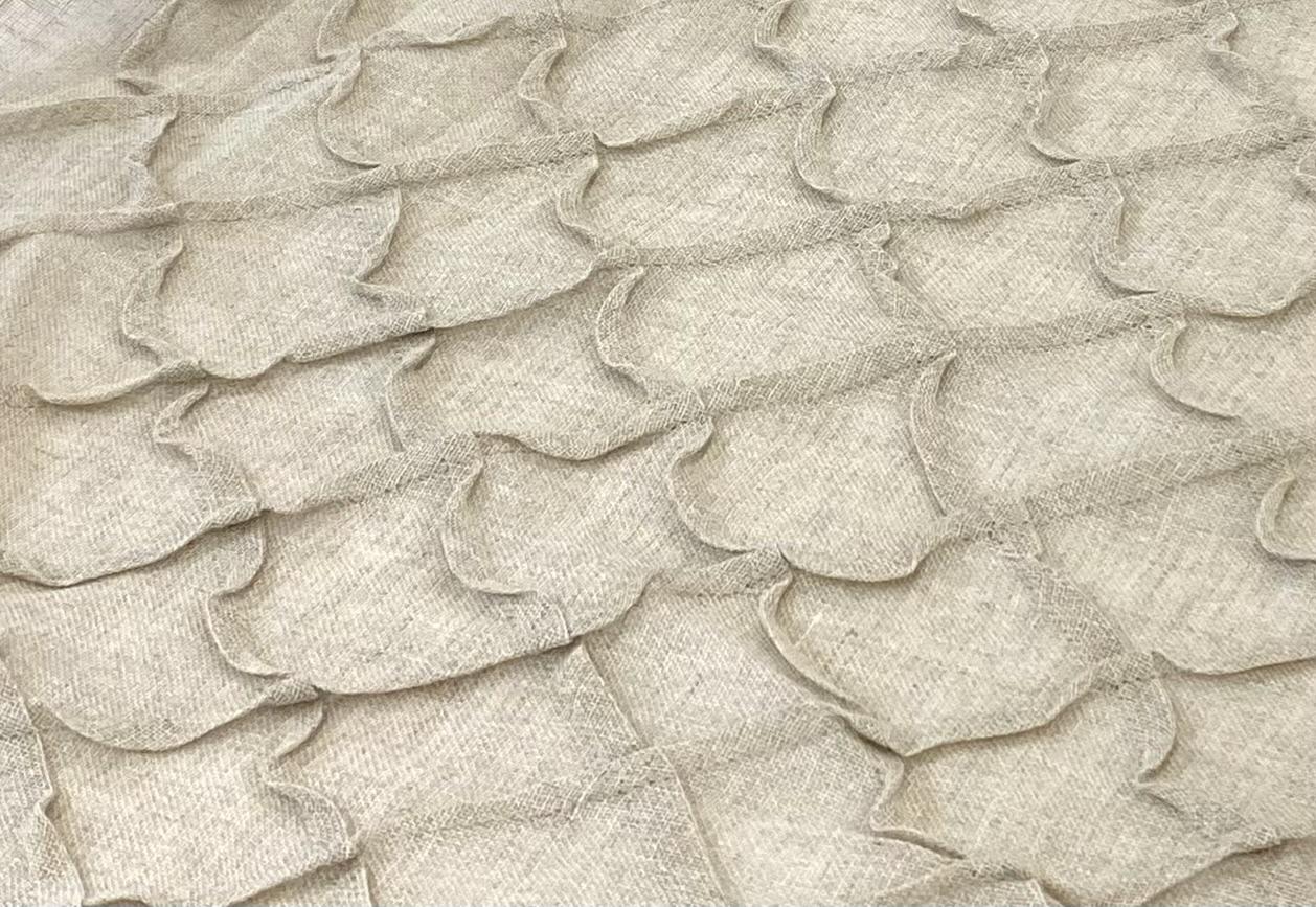 Pintucked Diamond Pattern Linen Mesh in Natural