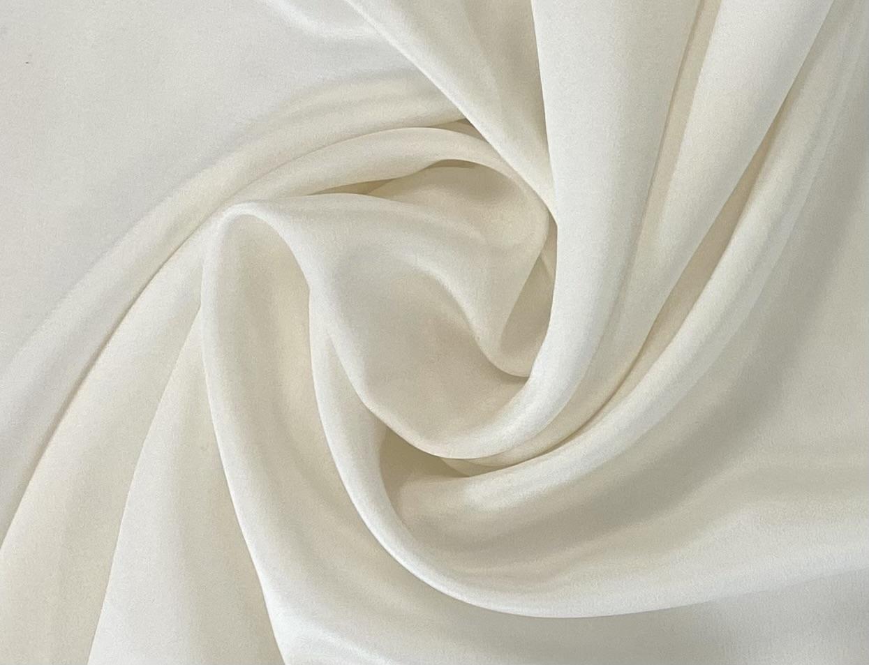 Pure Silk Crepe De Chine in White