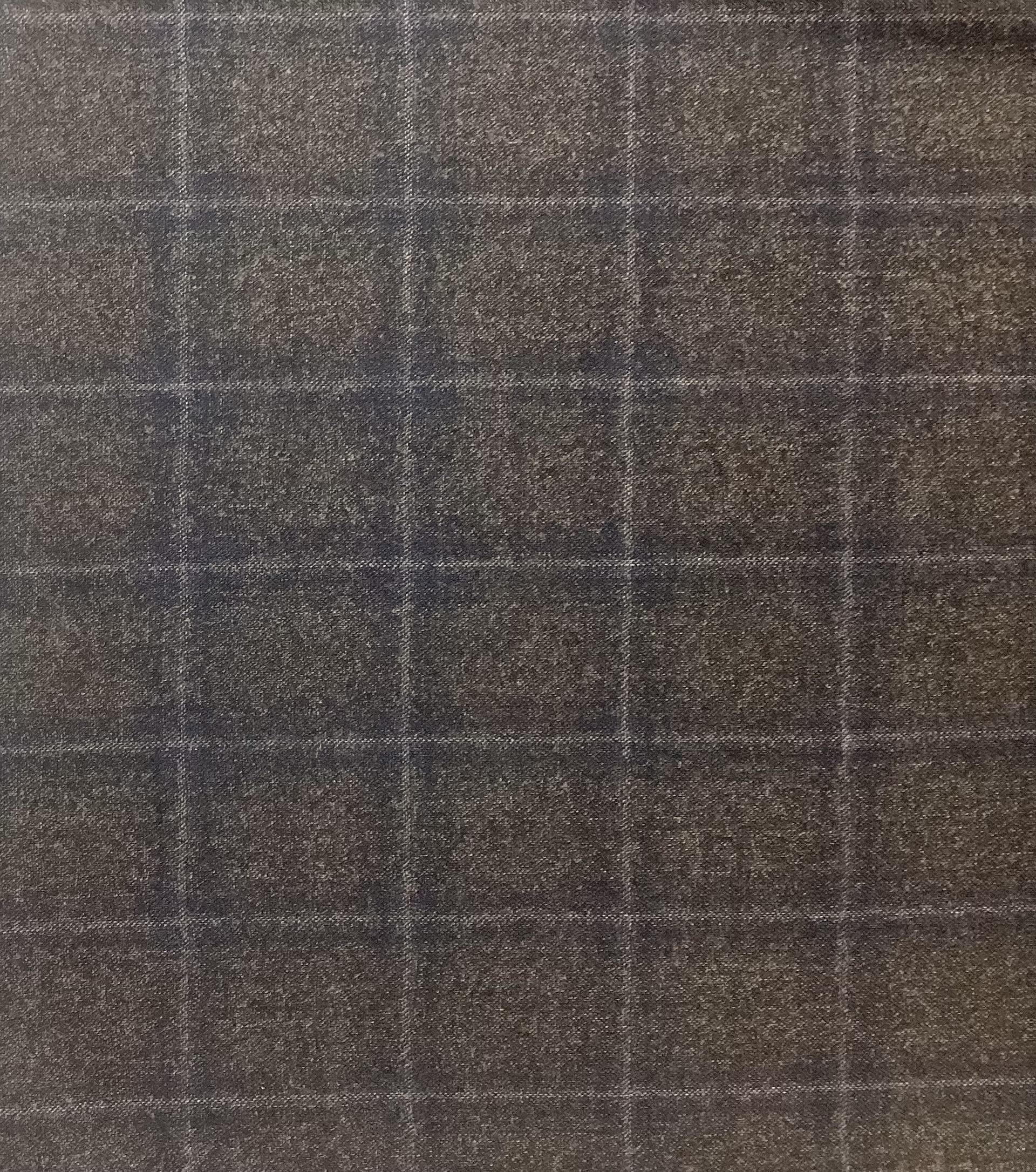 Made in Italy Loro Piana 100% Wool Plaid In Expresso 