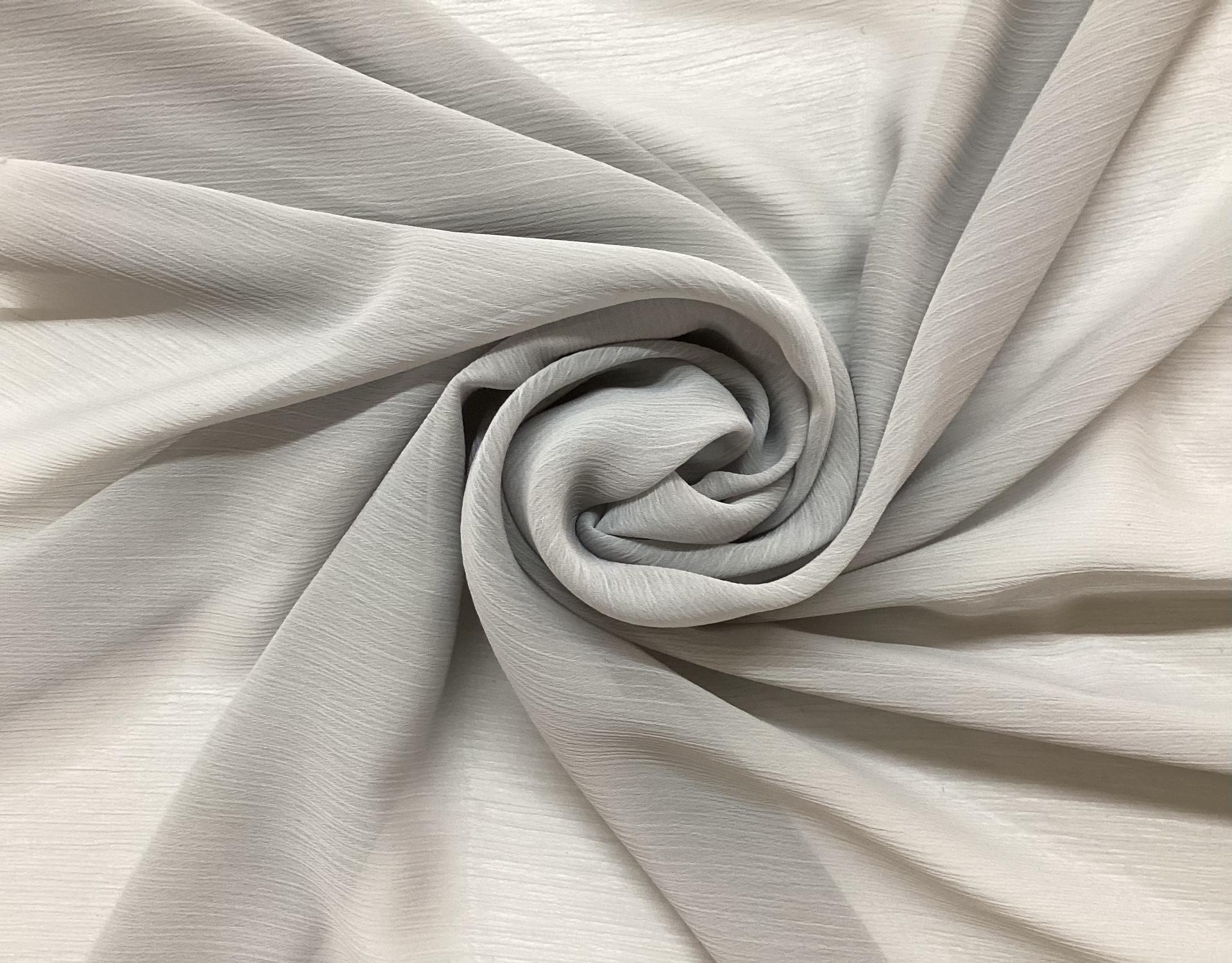 100% Polyester Crinkle Chiffon in Smoke