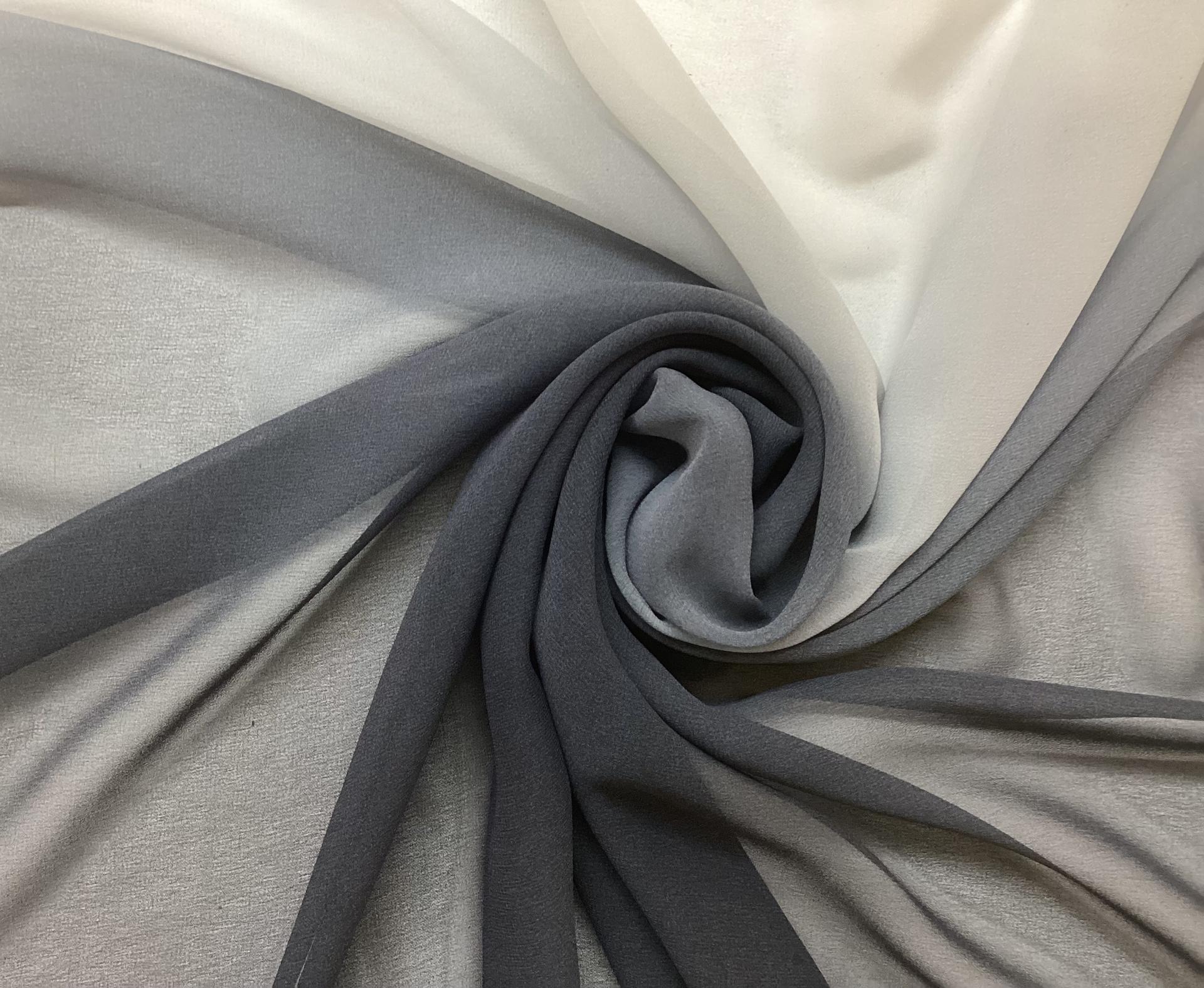 Ombre Polyester Chiffon in Gray