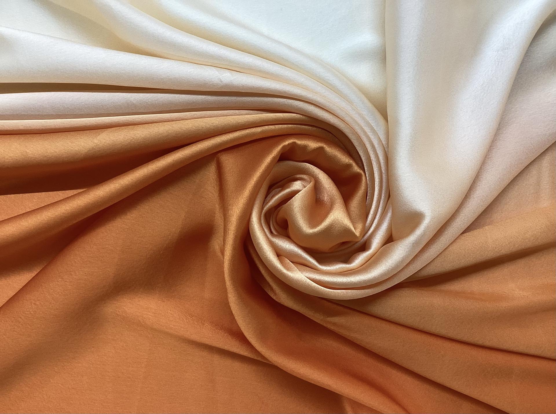Ombre Polyester Charmeuse in Orange
