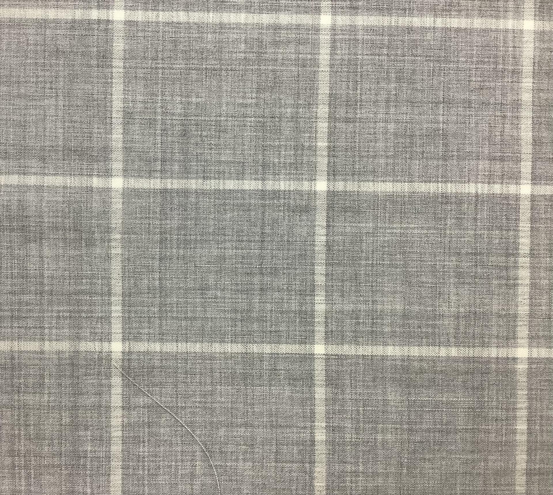 Made In Italy 100% Wool Tropical Plaid In Sliver Grey