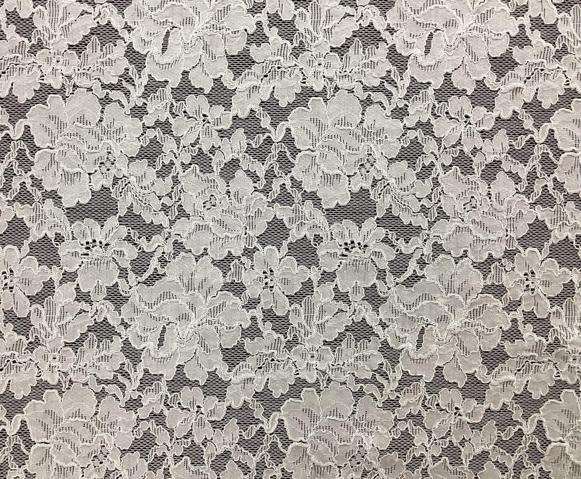 Domestic Stretch Chantilly Lace In Pearl