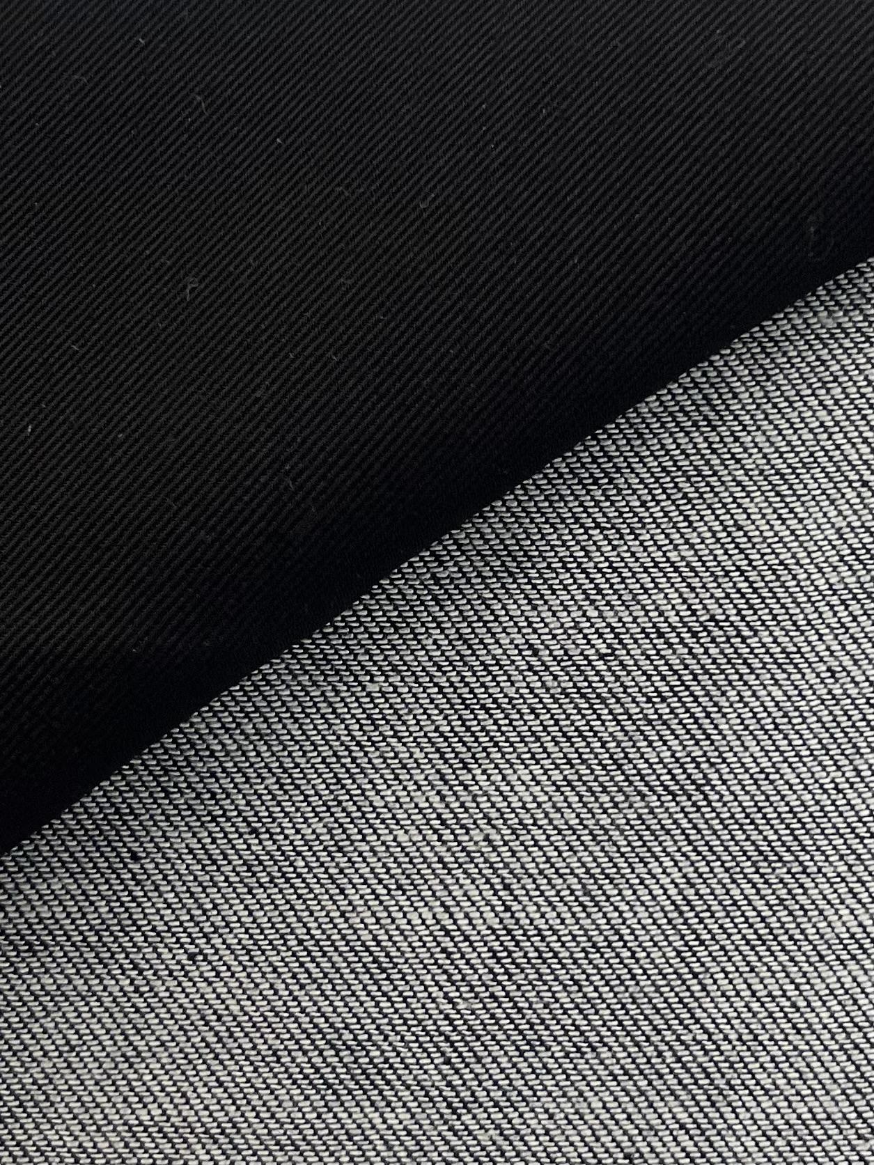 Cotton Twill Bonded Denim in Black