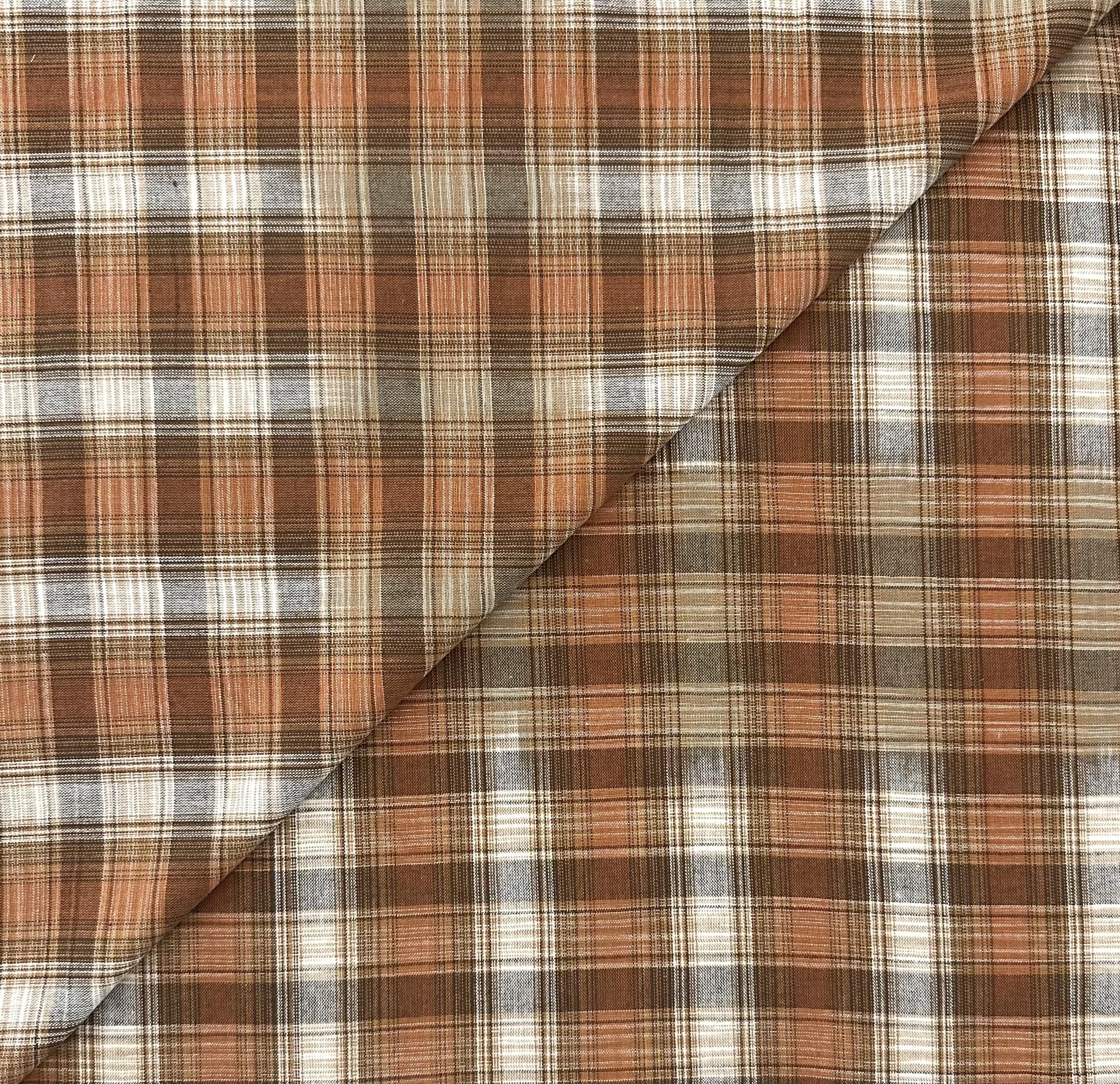 Cotton Novelty Plaid in Terracotta