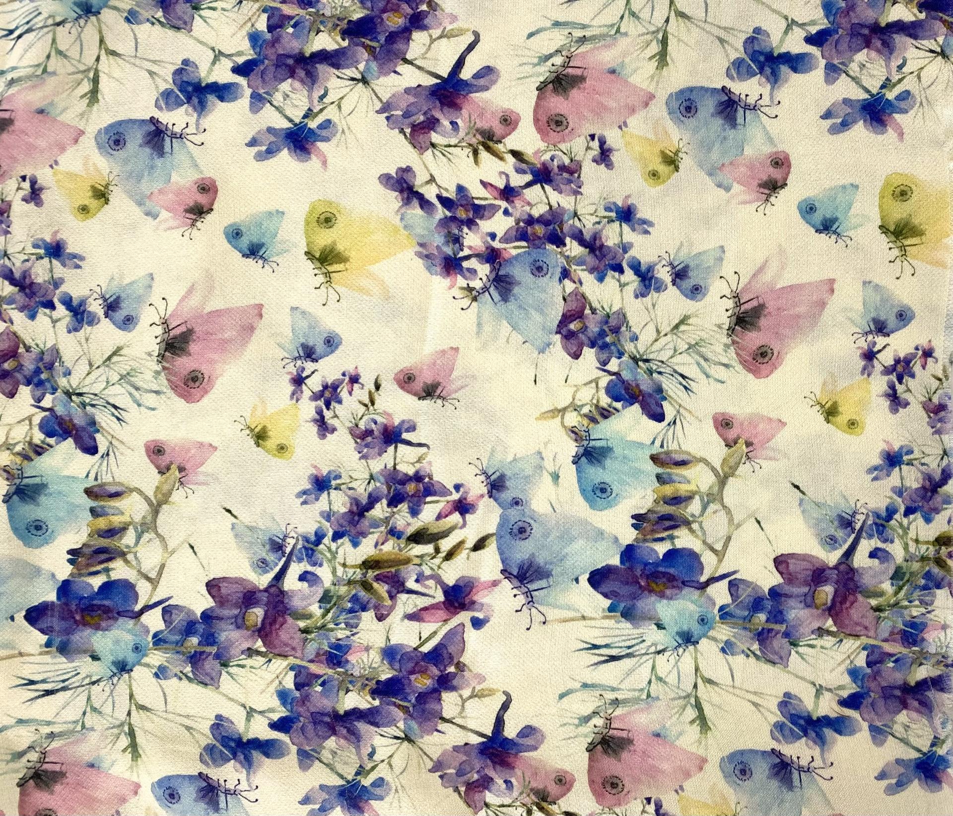 Made in Italy Silk Georgette Floral Print Fabric in Warehouse