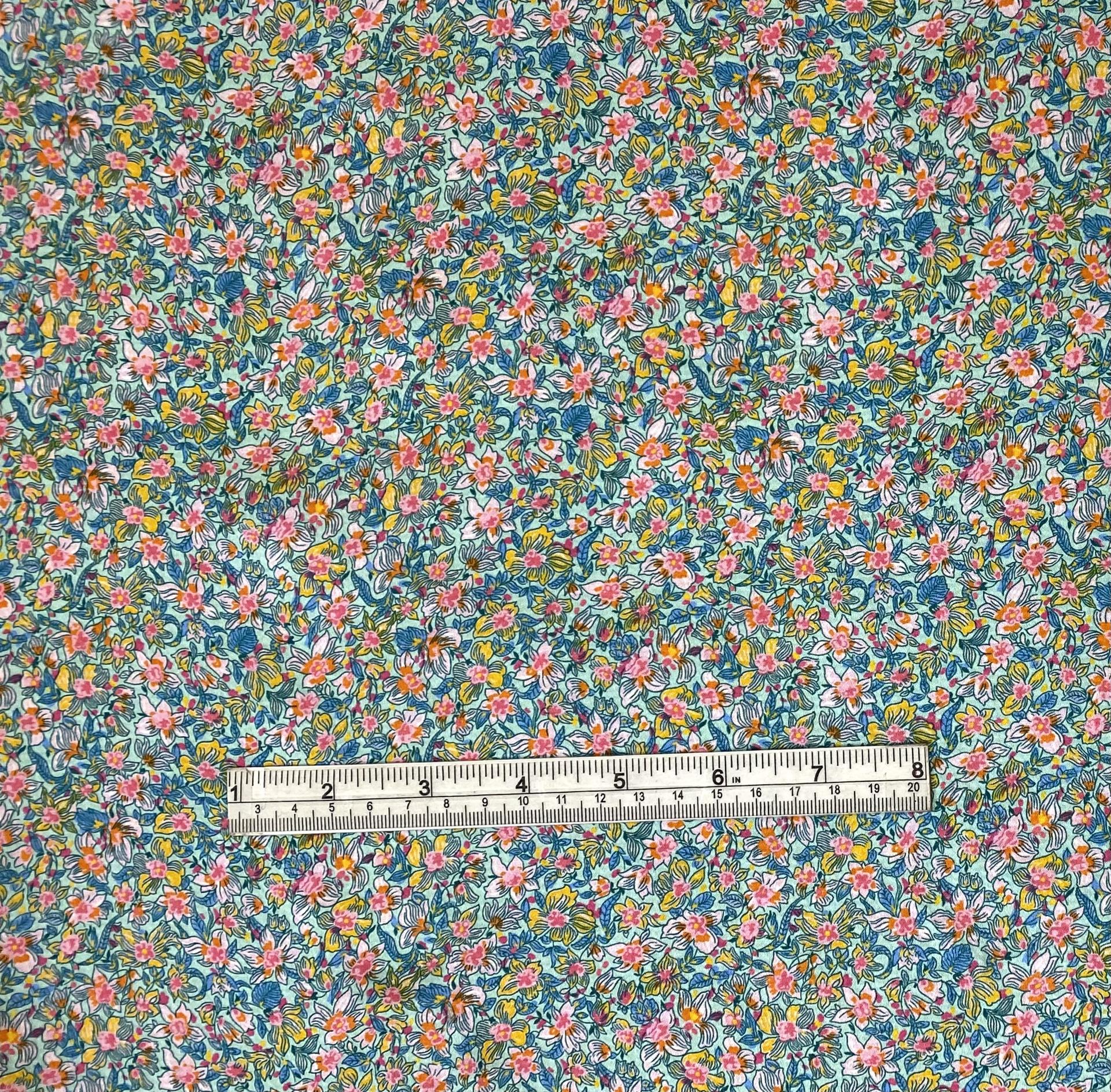 Made in Italy Silk Charmeuse Floral Print Fabric in Warehouse