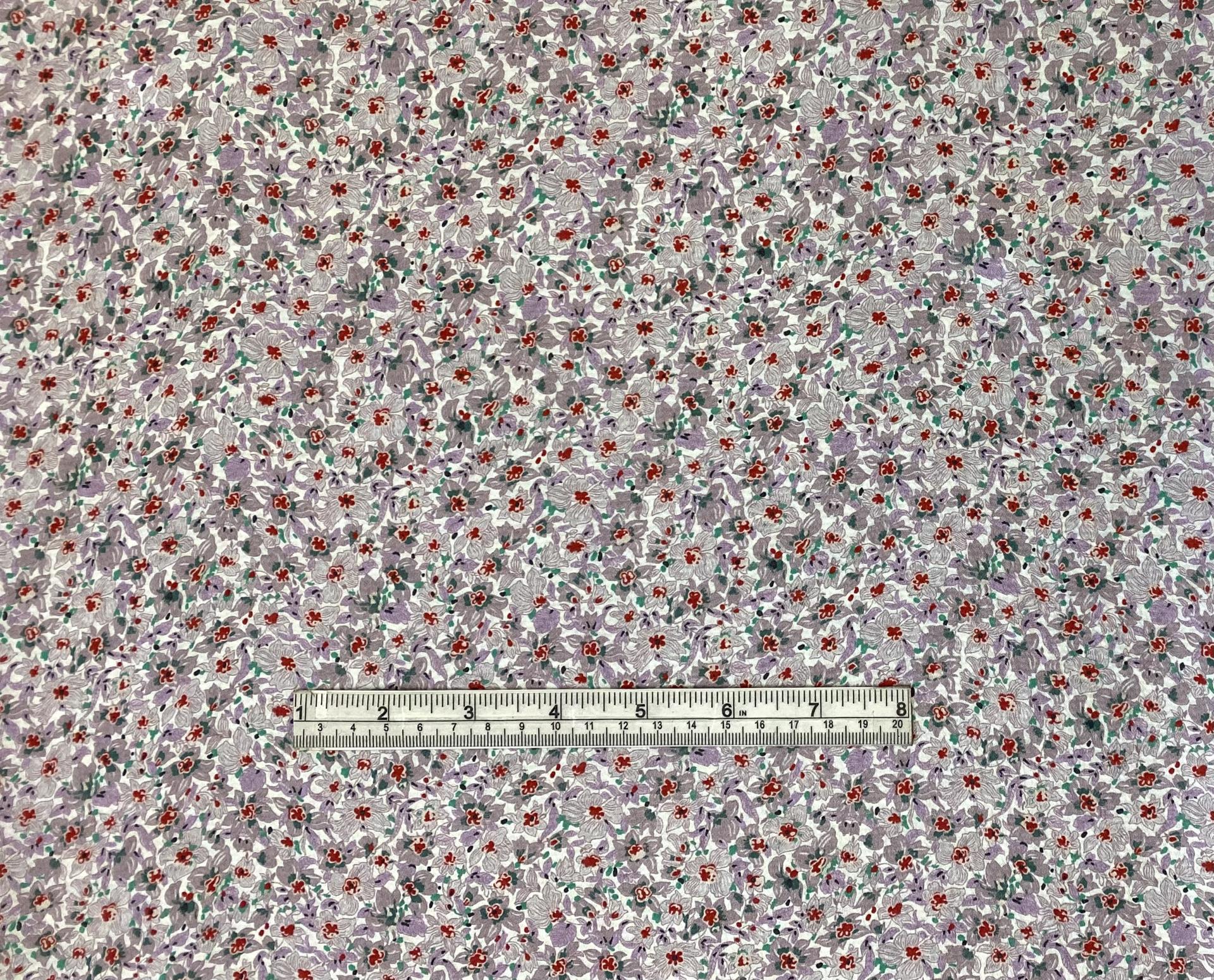 Made in Italy Silk Charmeuse Floral Print Fabric in Warehouse