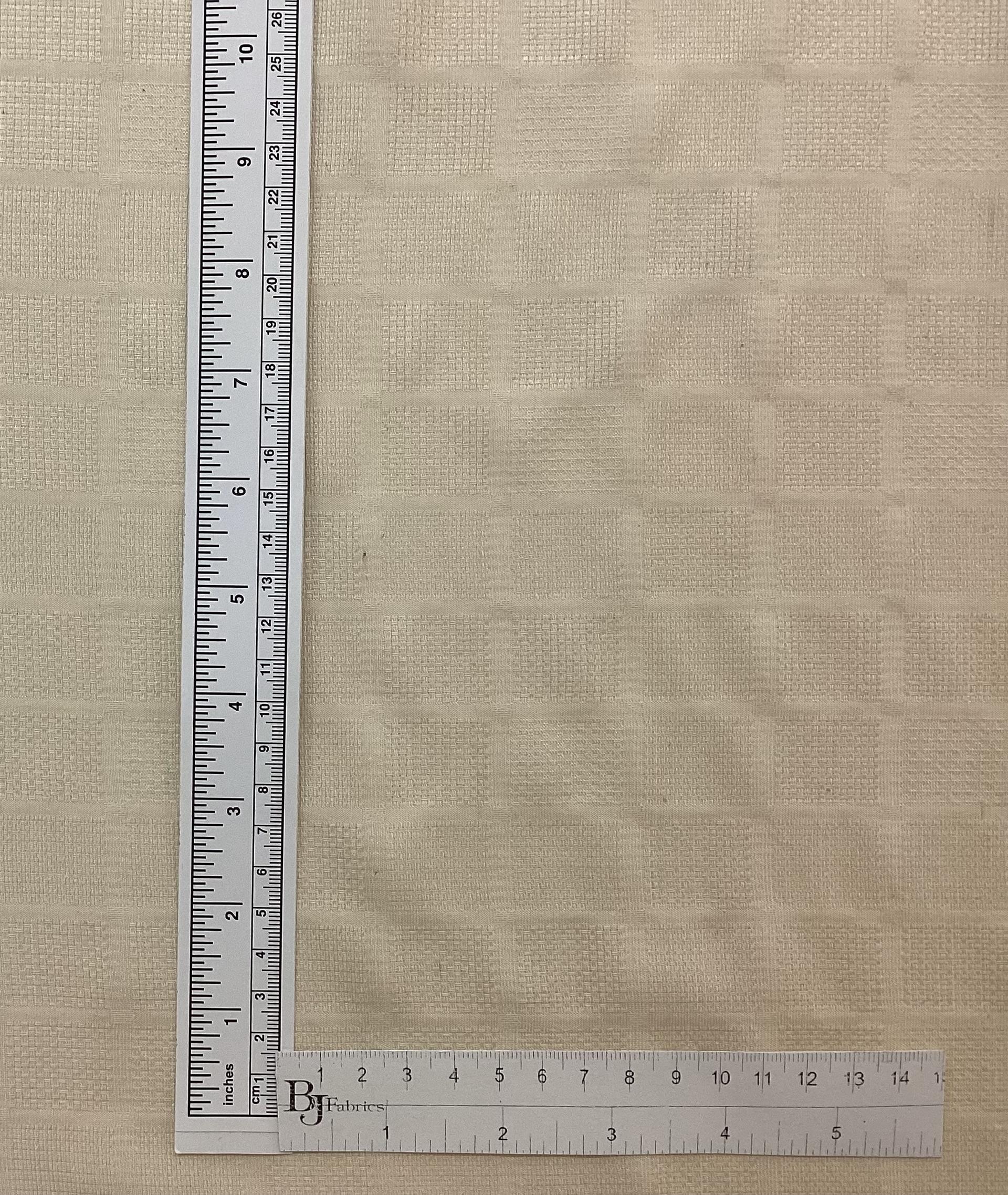 Made in Italy Pure Silk Mini Check Pattern Jacquard in Soybean 