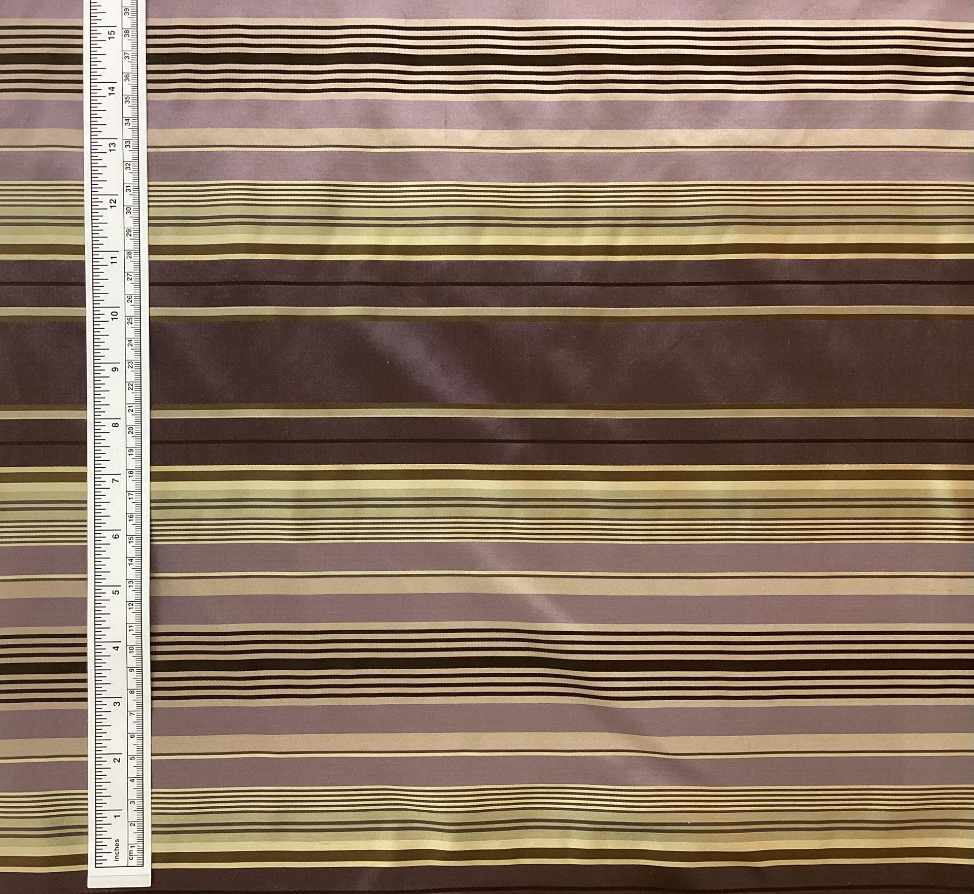100% Silk Taffeta Stripe in Mauve Gold