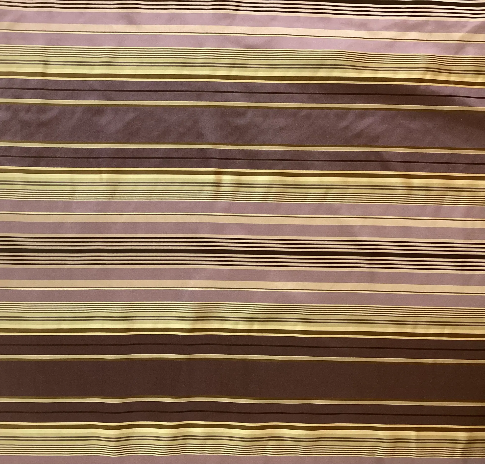 100% Silk Taffeta Stripe in Mauve Gold