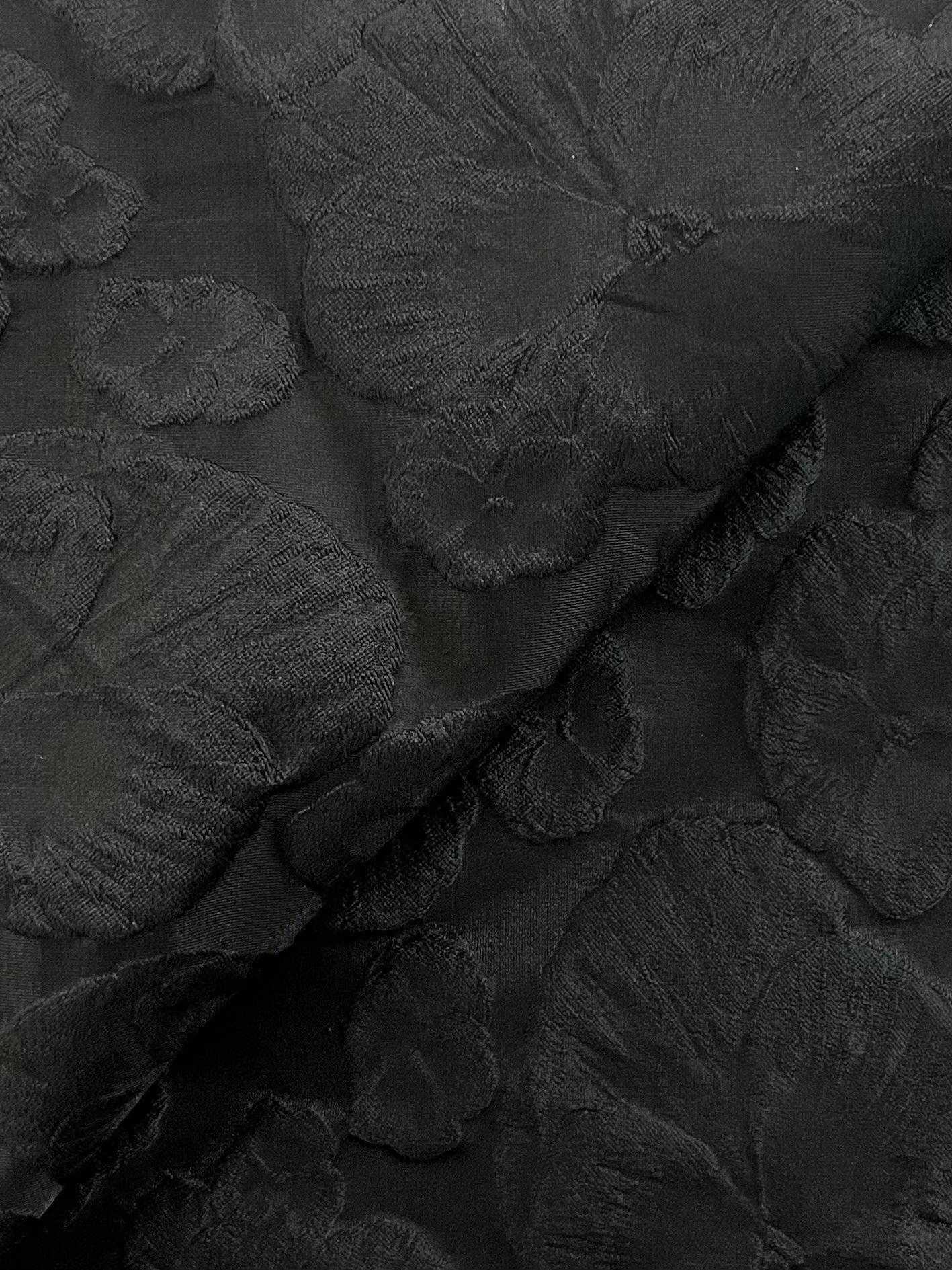 Made in Italy Floral Brocade in Black