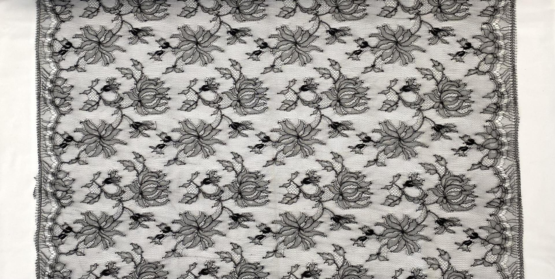 French Chantilly Lace in Black