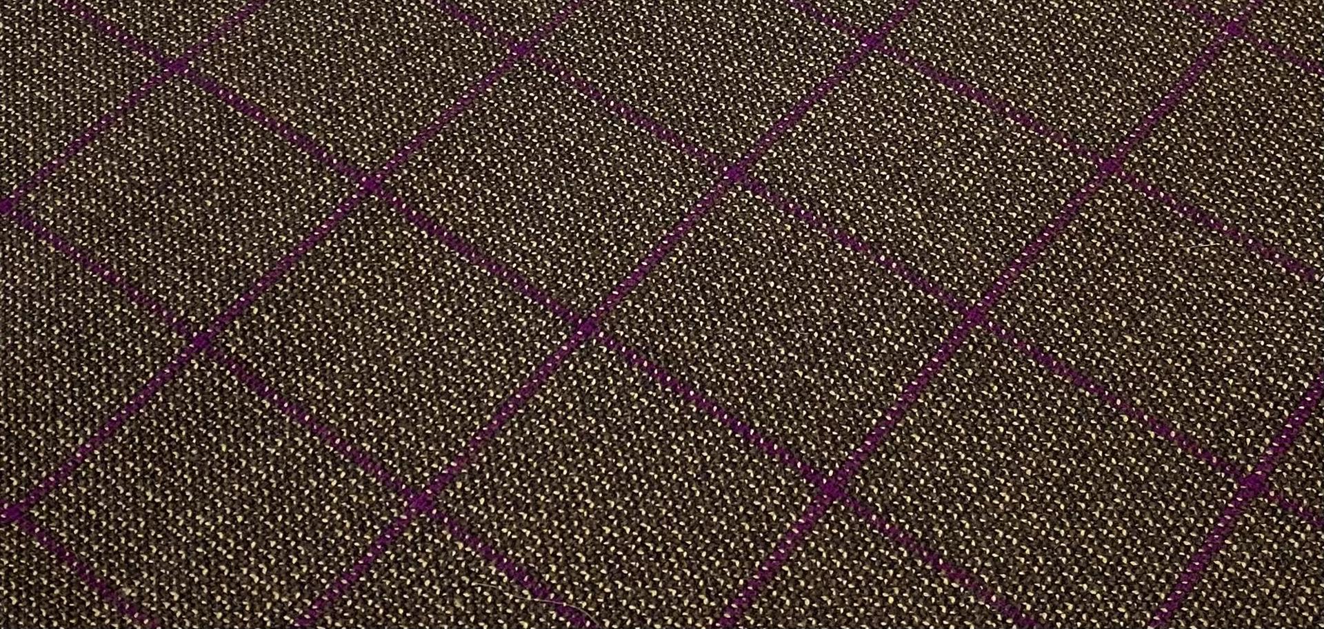 Wool Windowpane Plaid Fabric in Warehouse