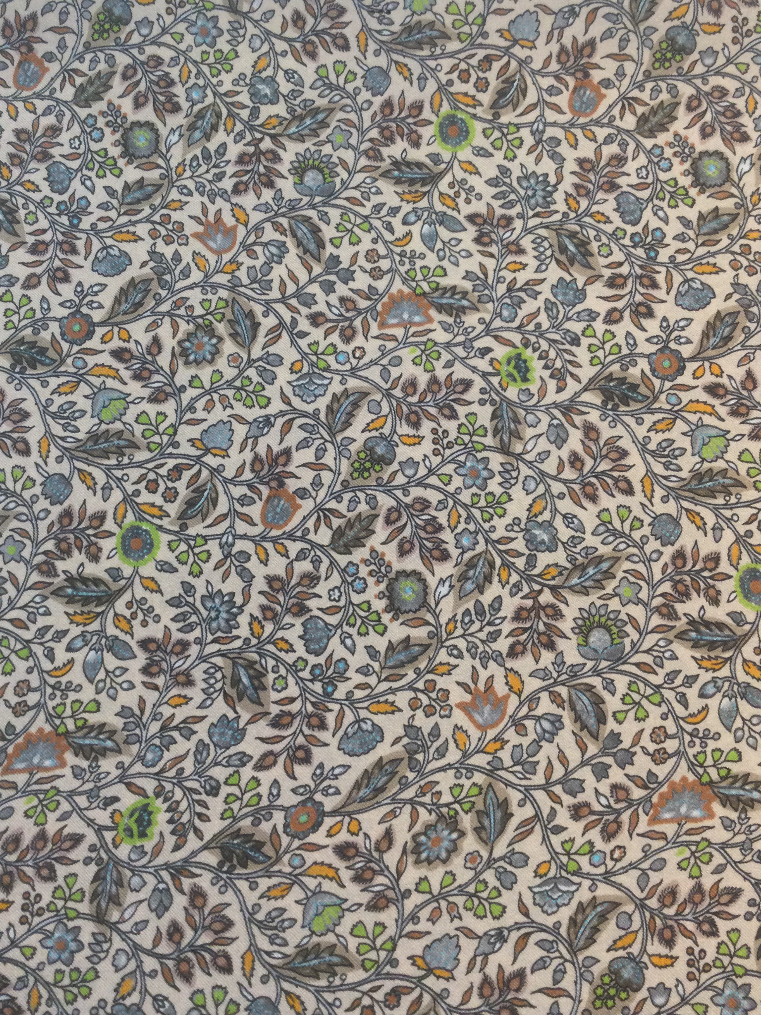 Made in Italy 100% Silk Twill with Small Floral Print 