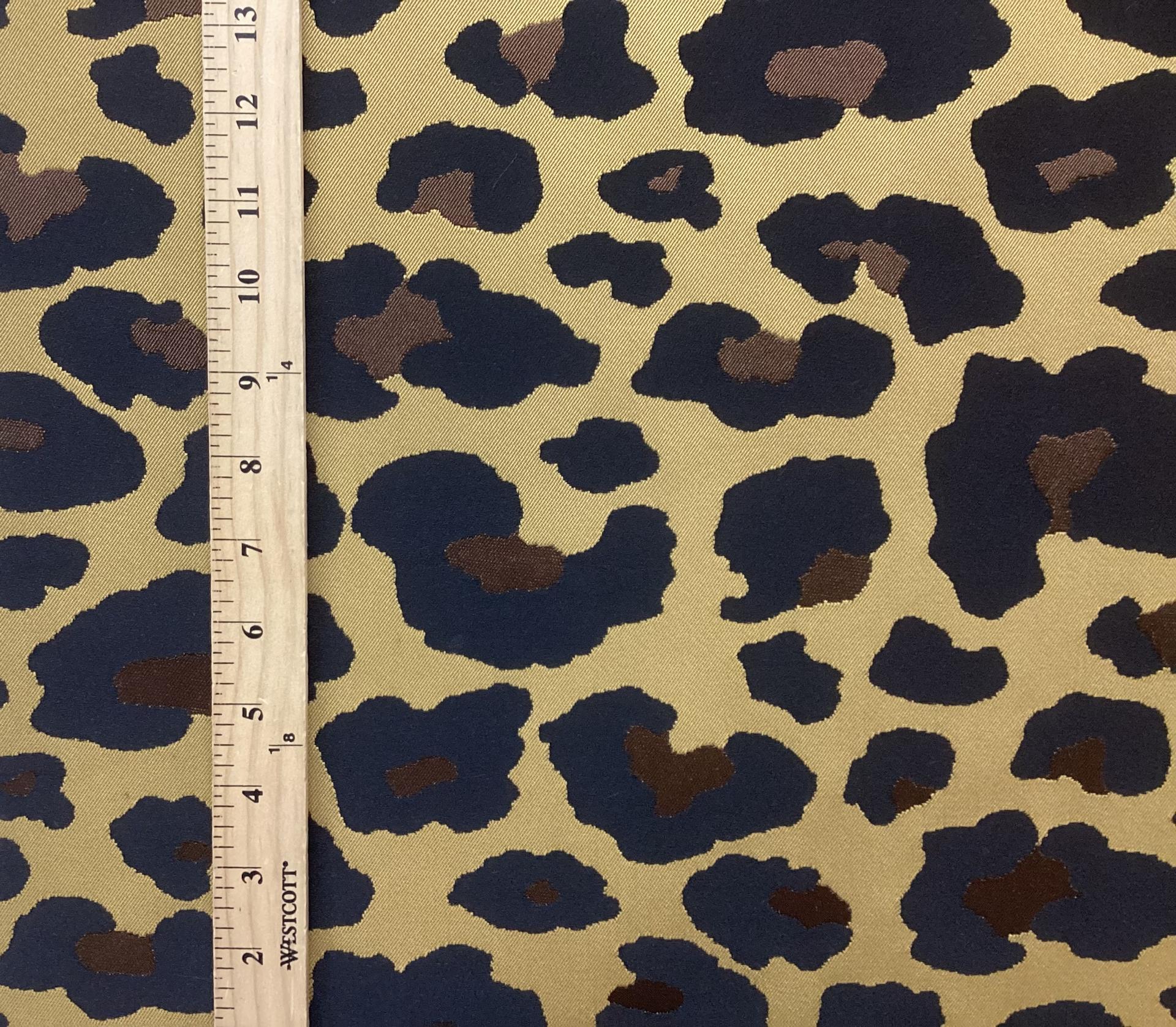 Made In Italy Polyester & Acetate Brocade In Leopard Pattern Gold Black & Brown 