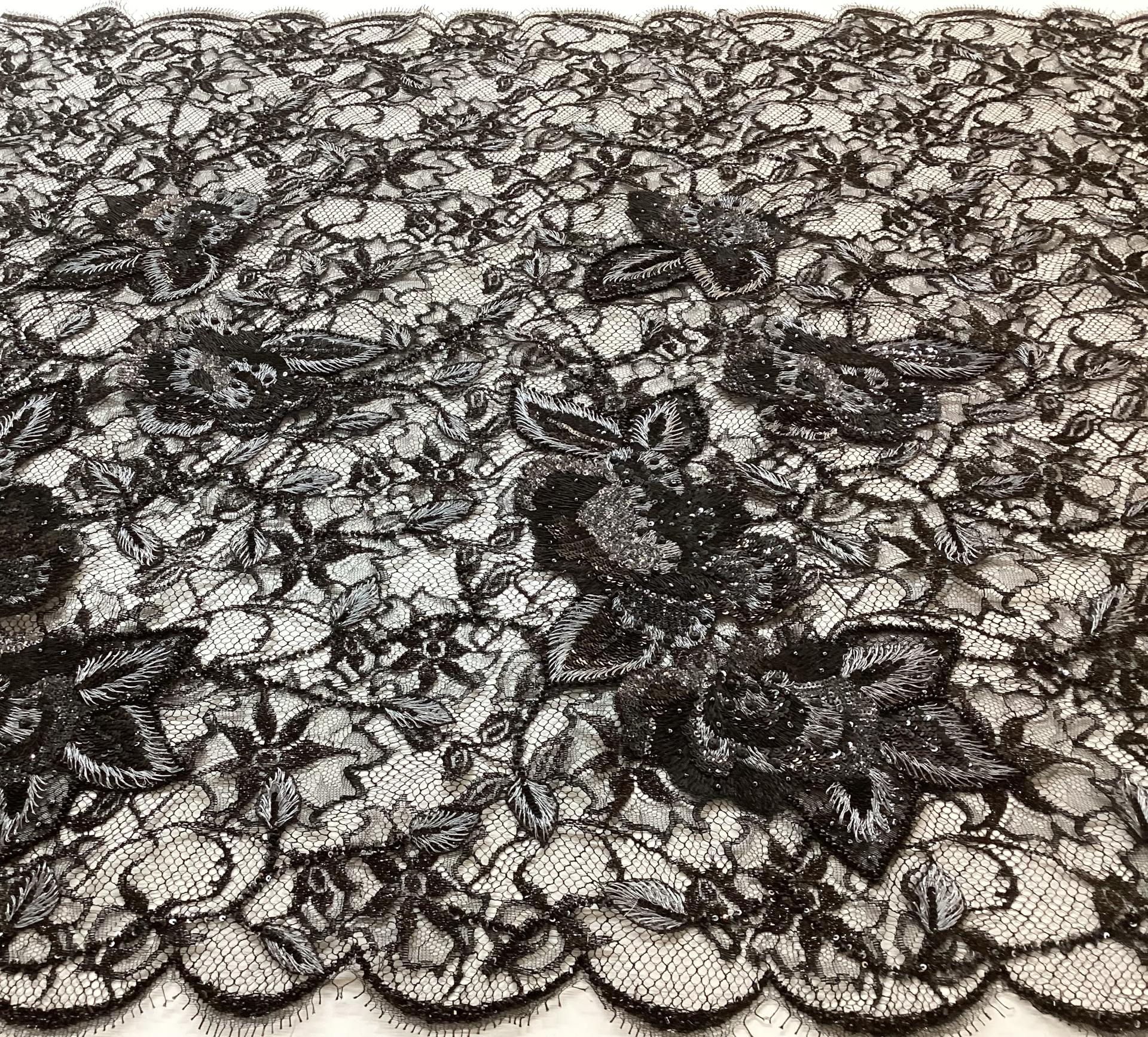 Beaded Chantilly Lace Boarder Pattern 