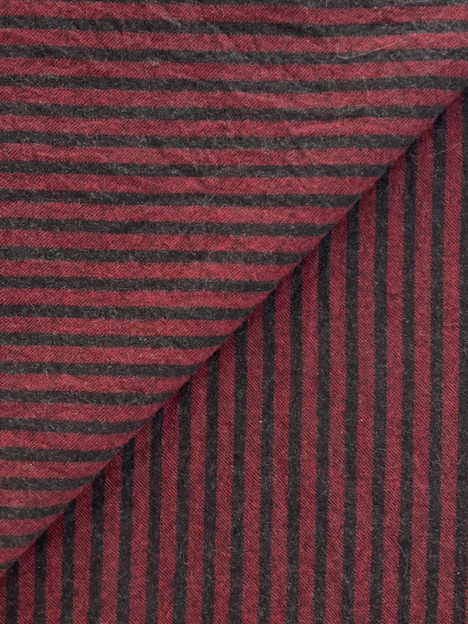 Italian Wool Flannel Stripes Fabric in Warehouse