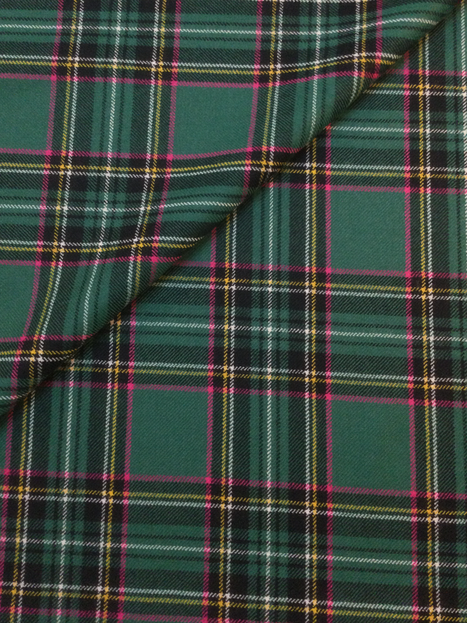 Italian Virgin Wool Plaid Suiting in Verde