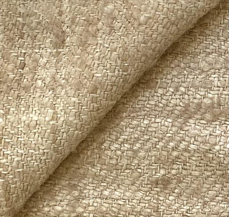 Raw Silk Tweed Fabric in Natural